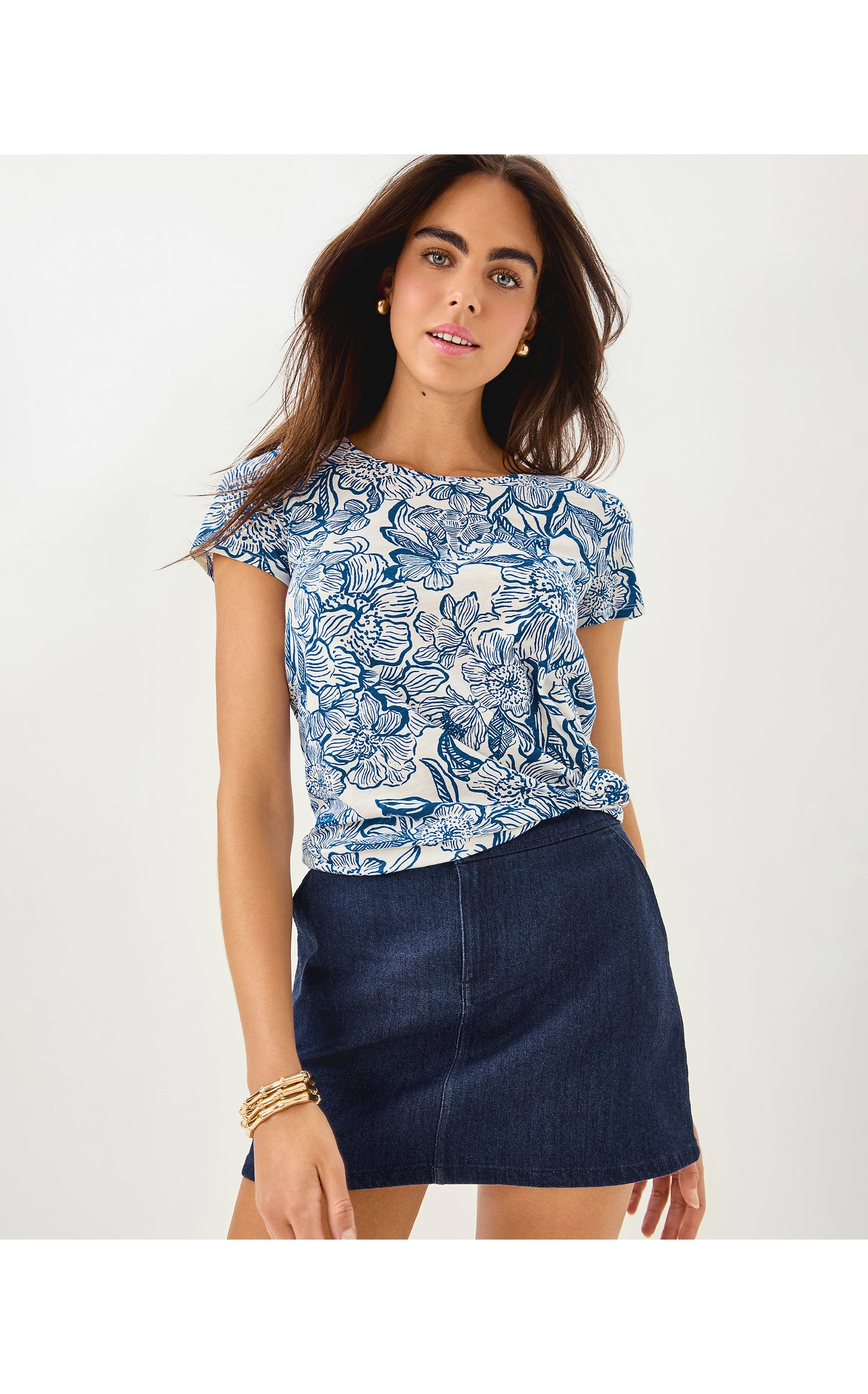 Colette Stretch Denim Skirt Dark Wash