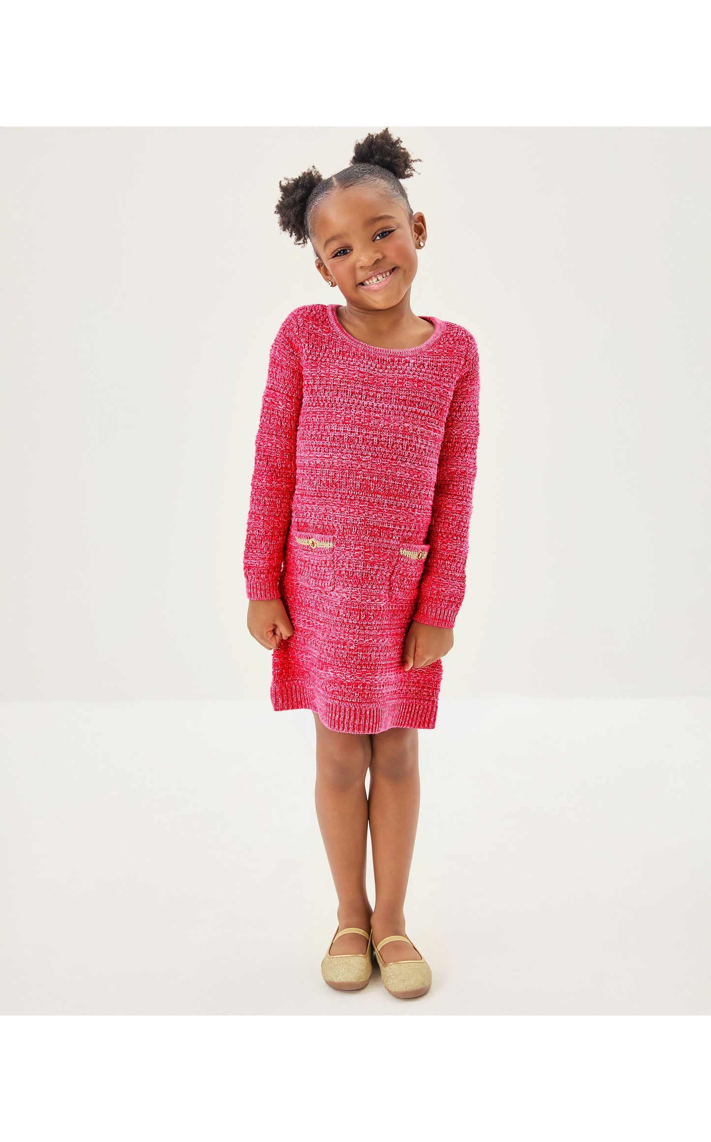 Lolo Sweater Dress Cherry Red Metallic