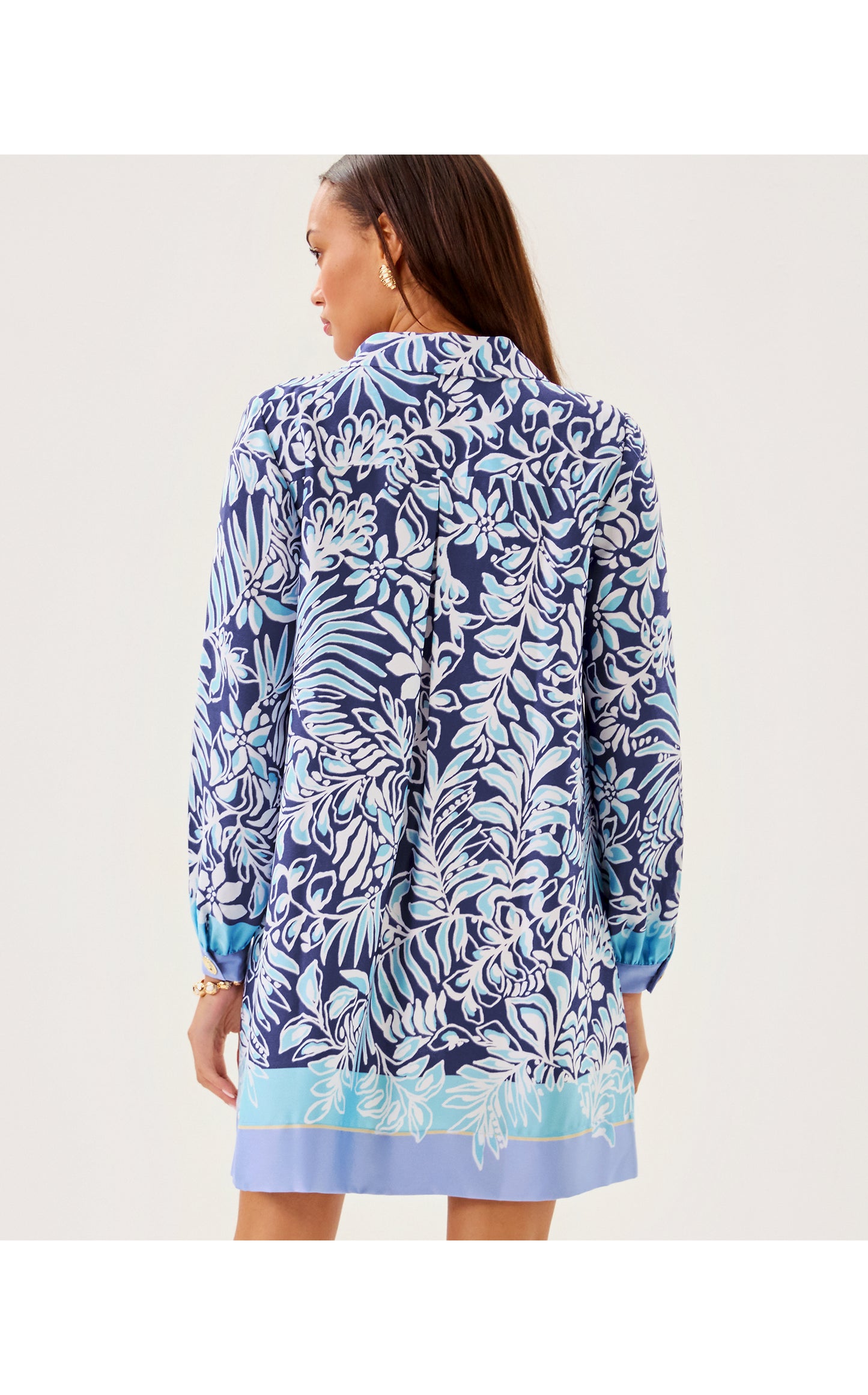 Iralanne Long Sleeve Popover Shirtdress Summer Shorelines
