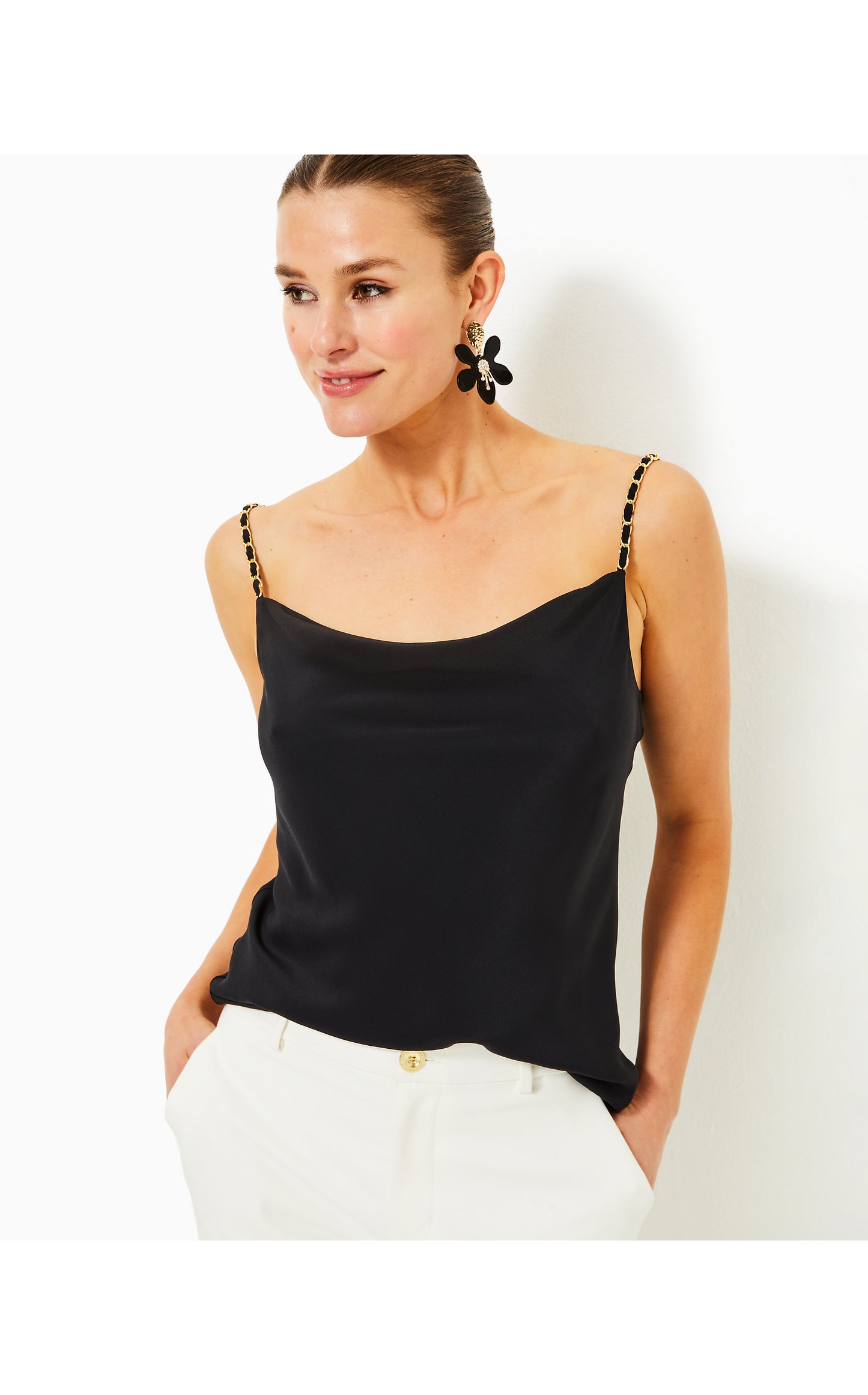 Axler Bias Silk Cami Noir