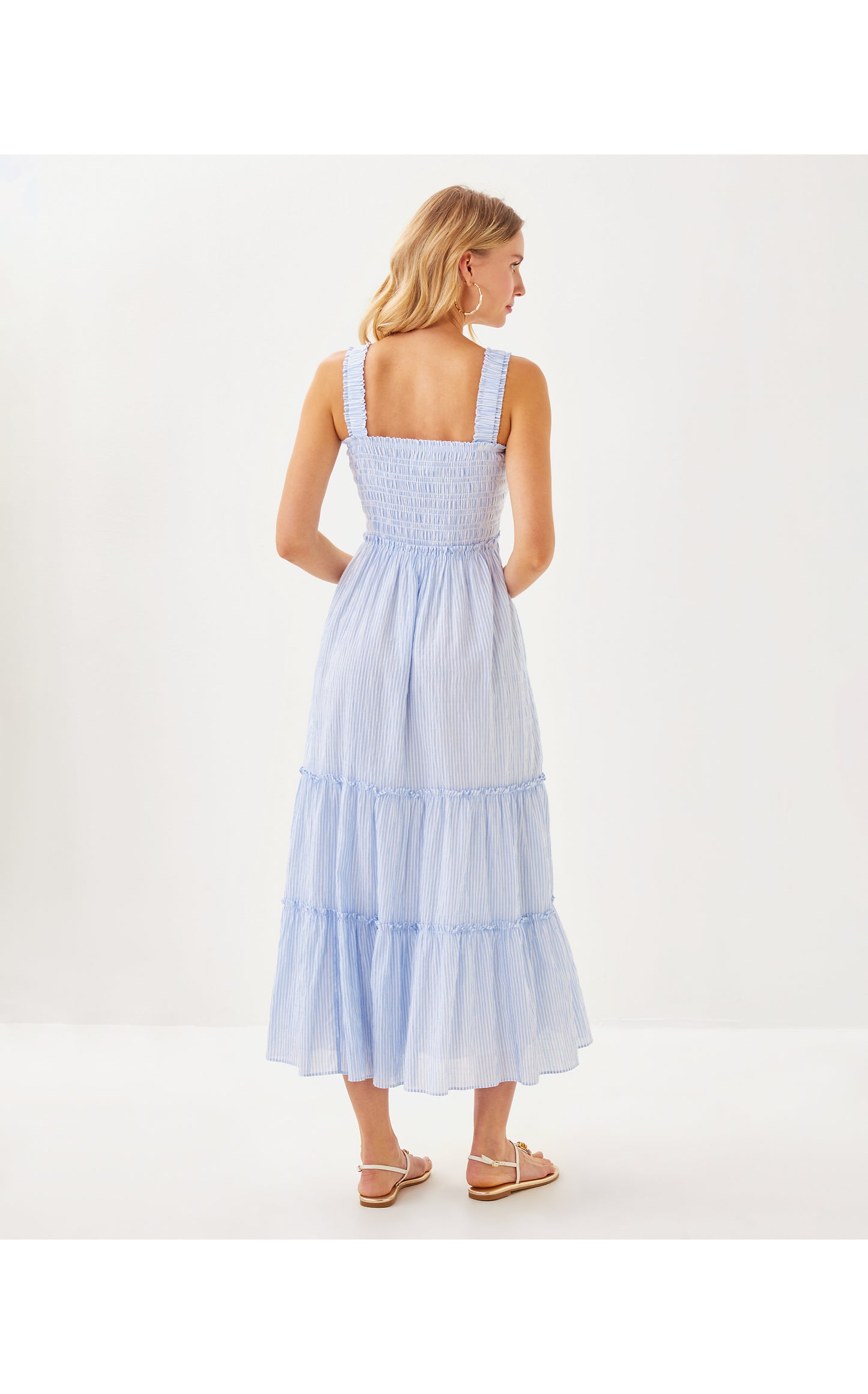 Hadly Smocked Maxi Dress Oxford Stripe