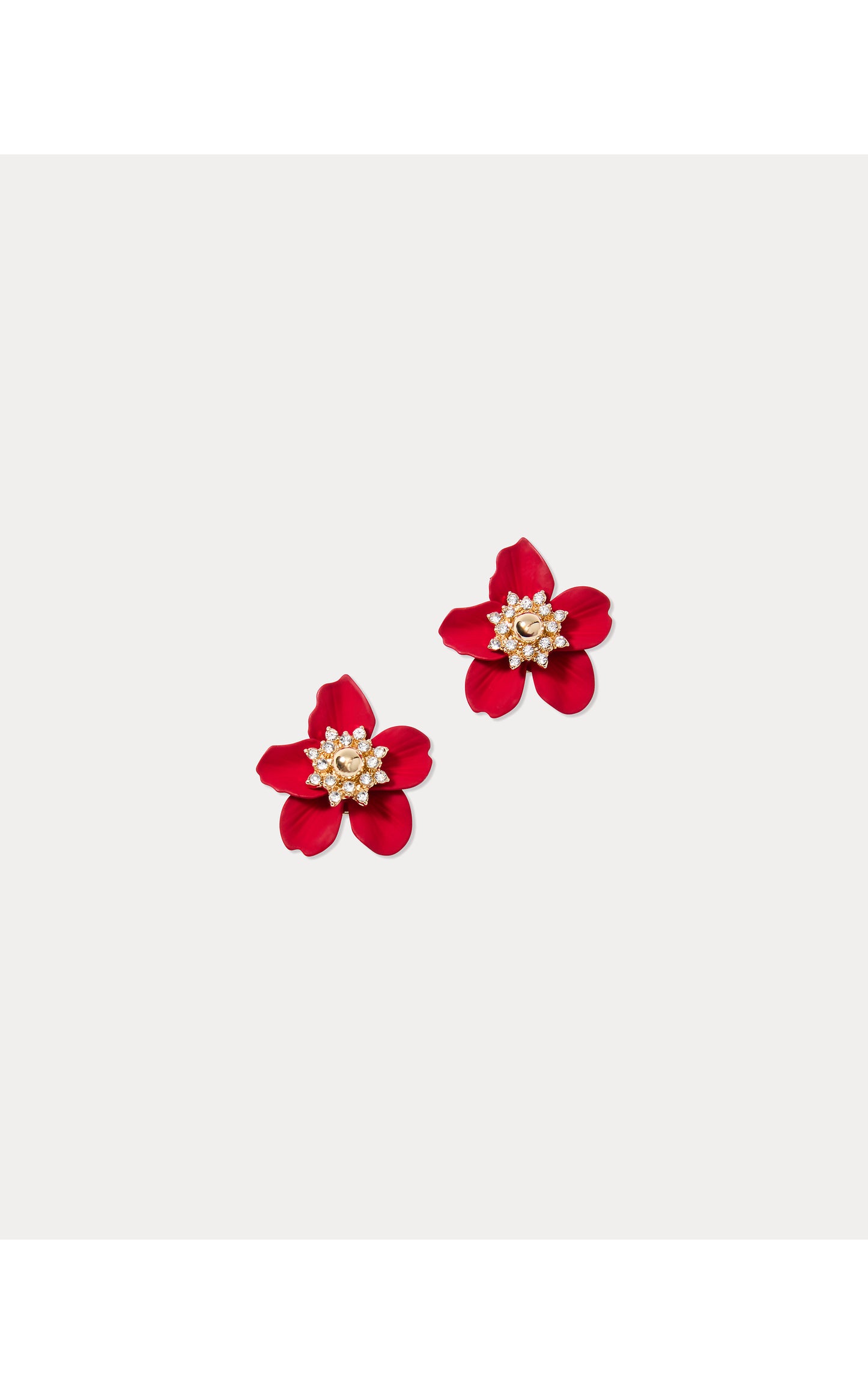 Small Orchid Earrings Cranberry Red