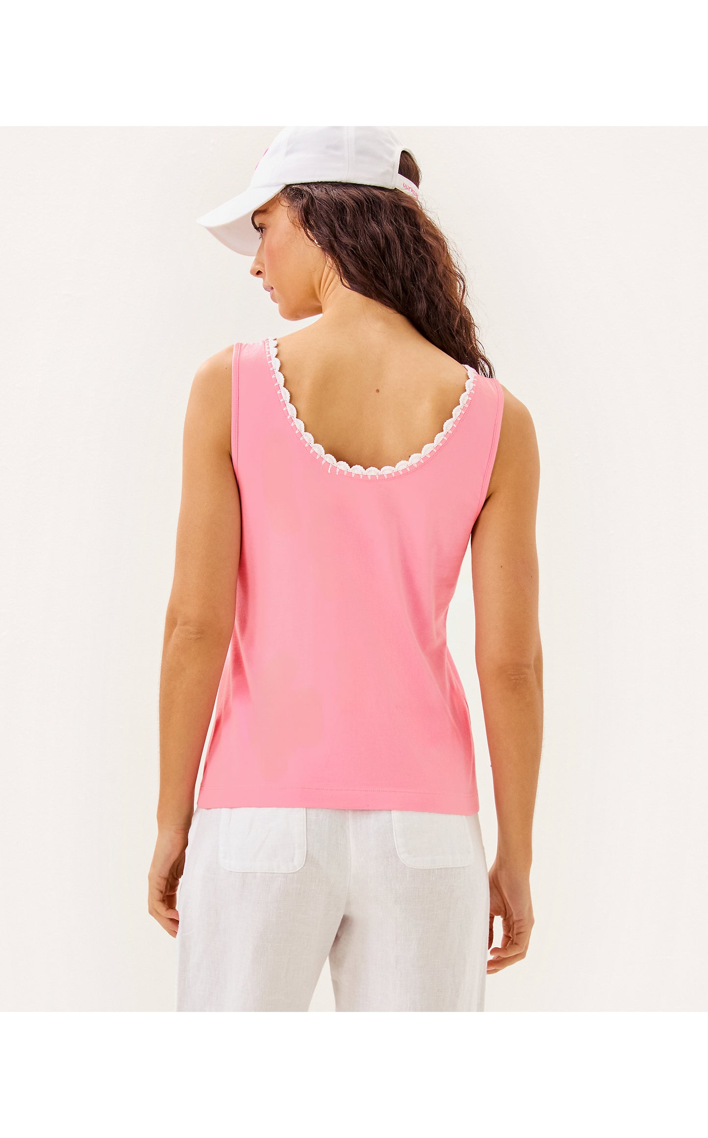 Gabbie Crochet Trimmed Knit Top Conch Shell Pink