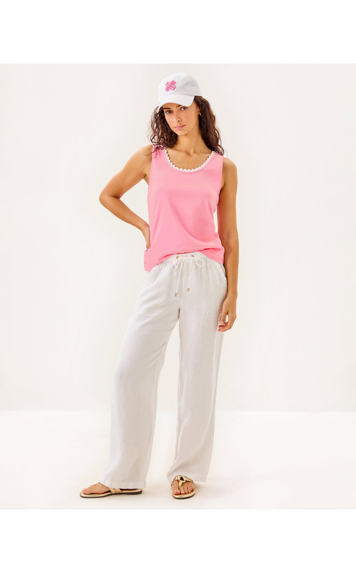Gabbie Crochet Trimmed Knit Top Conch Shell Pink