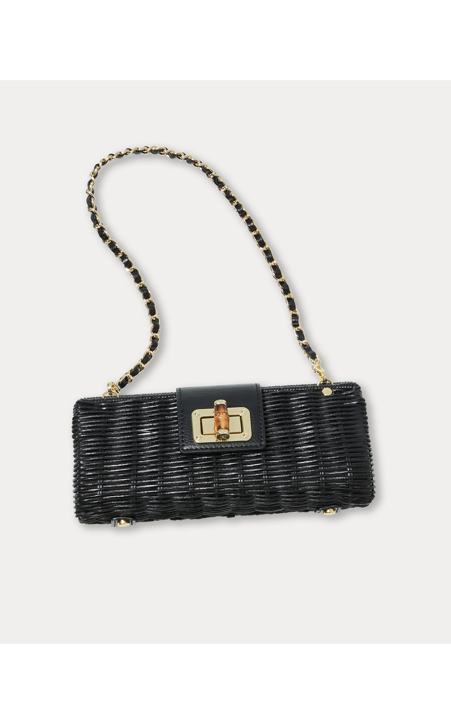 Leena Wicker Clutch Noir
