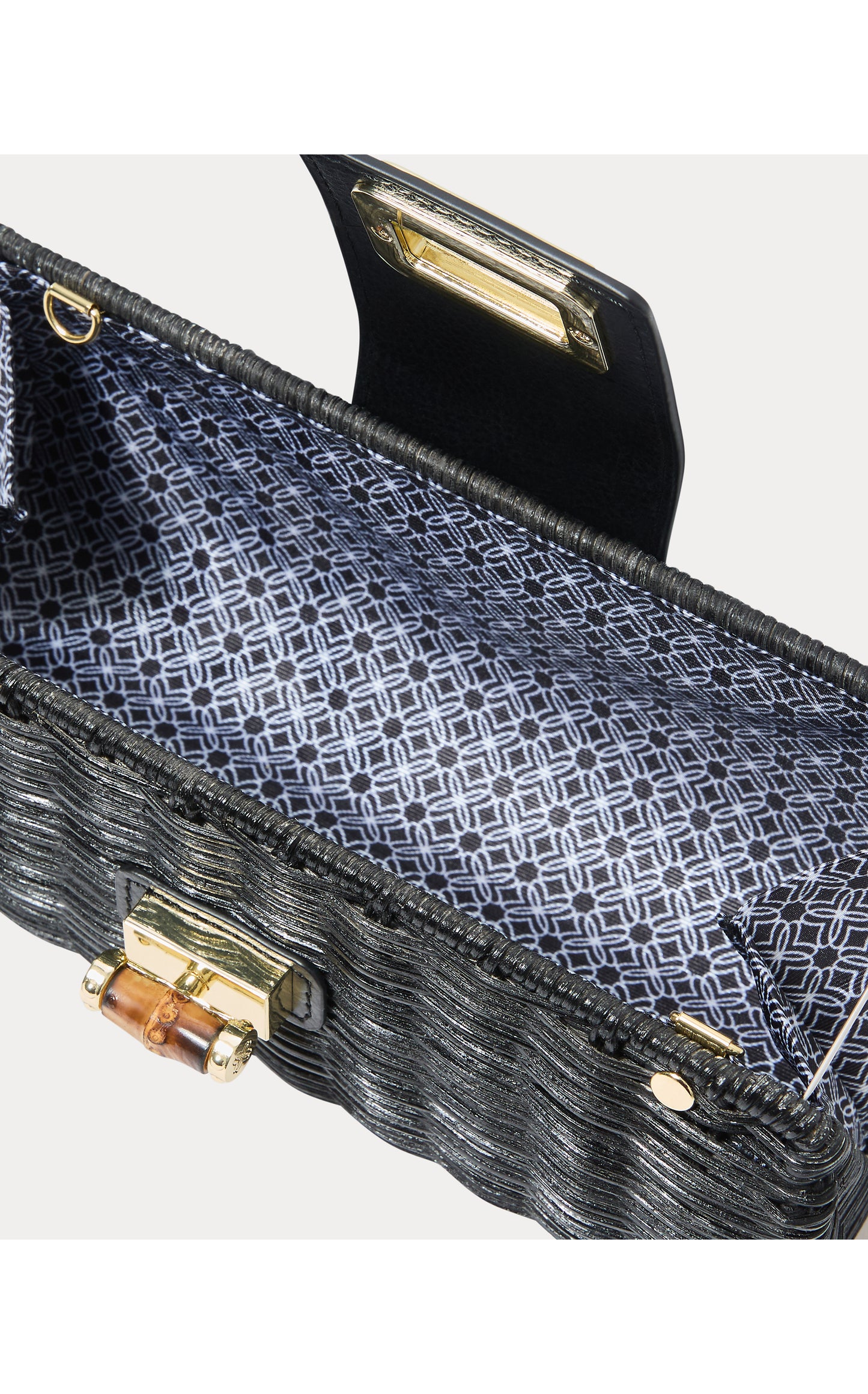 Leena Wicker Clutch Noir