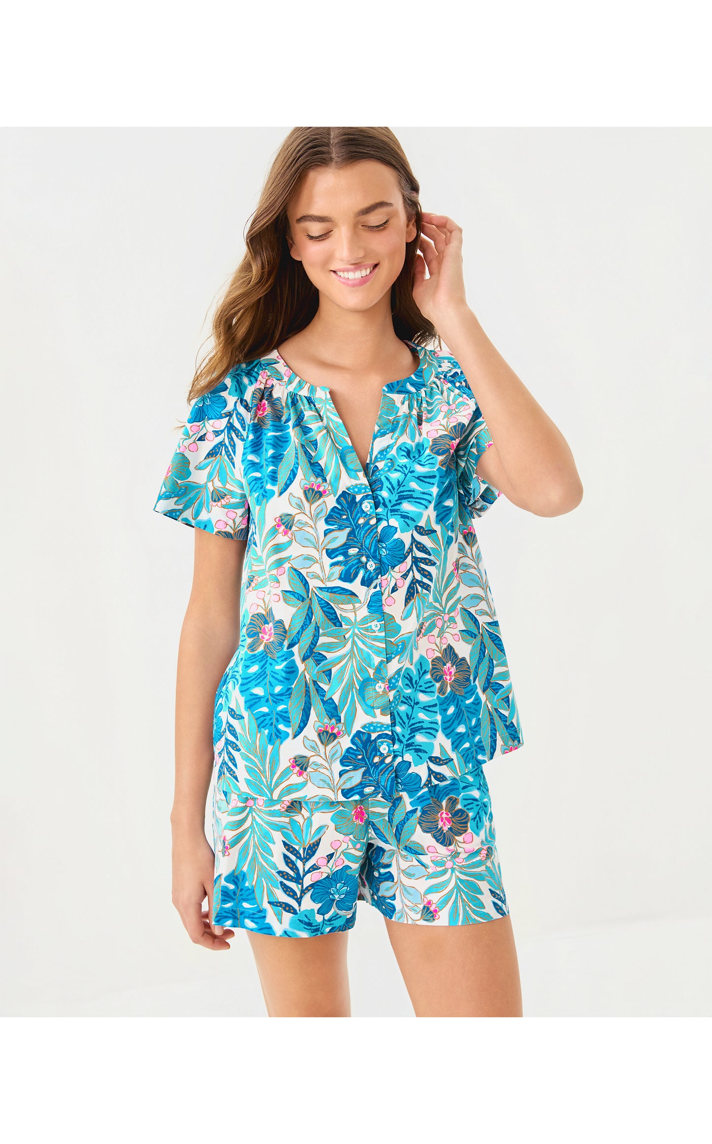 Abrianna PJ Woven Boxer Best Fronds Forever