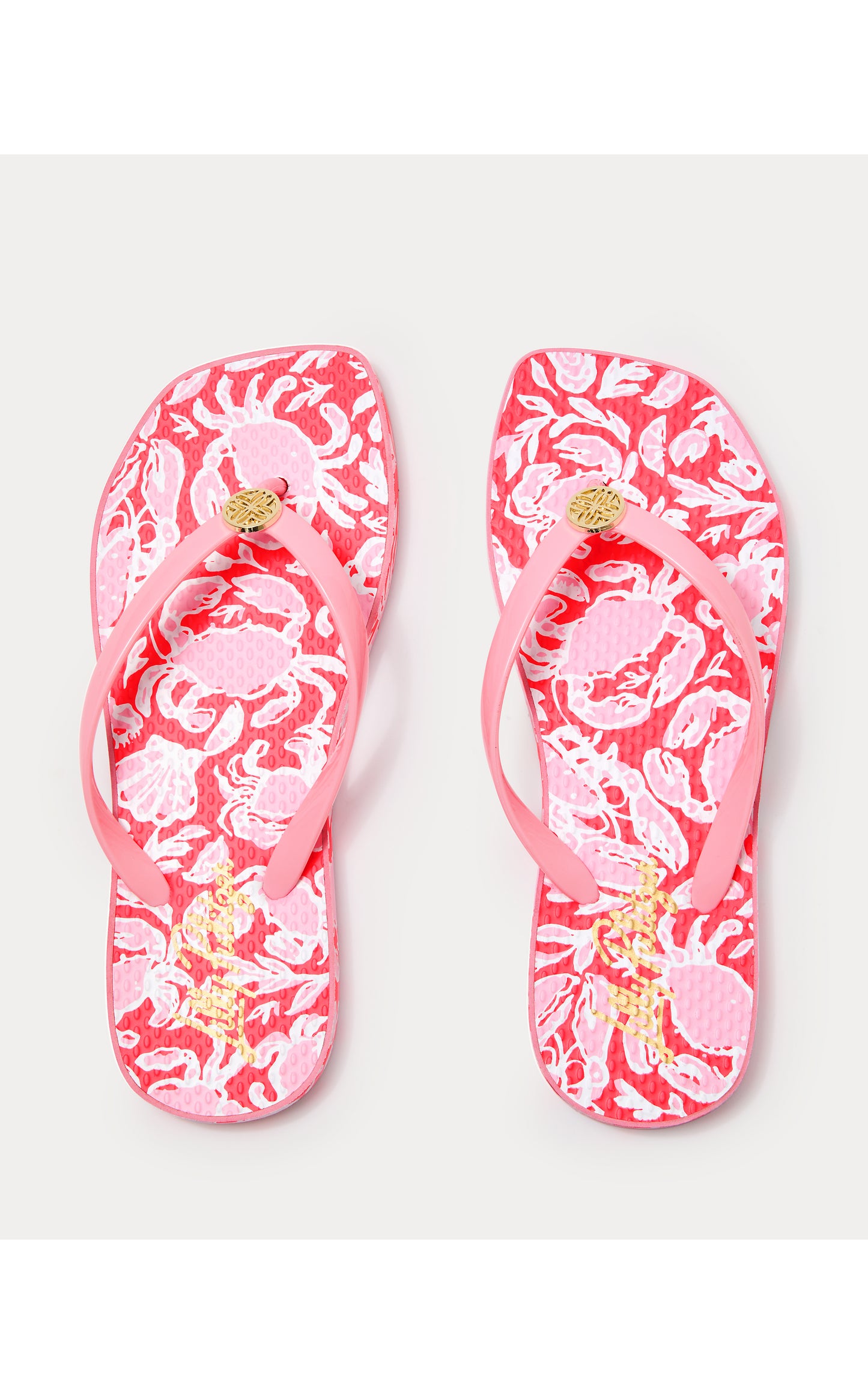 Sandsational Square Toe Flip Flop Crab Collab
