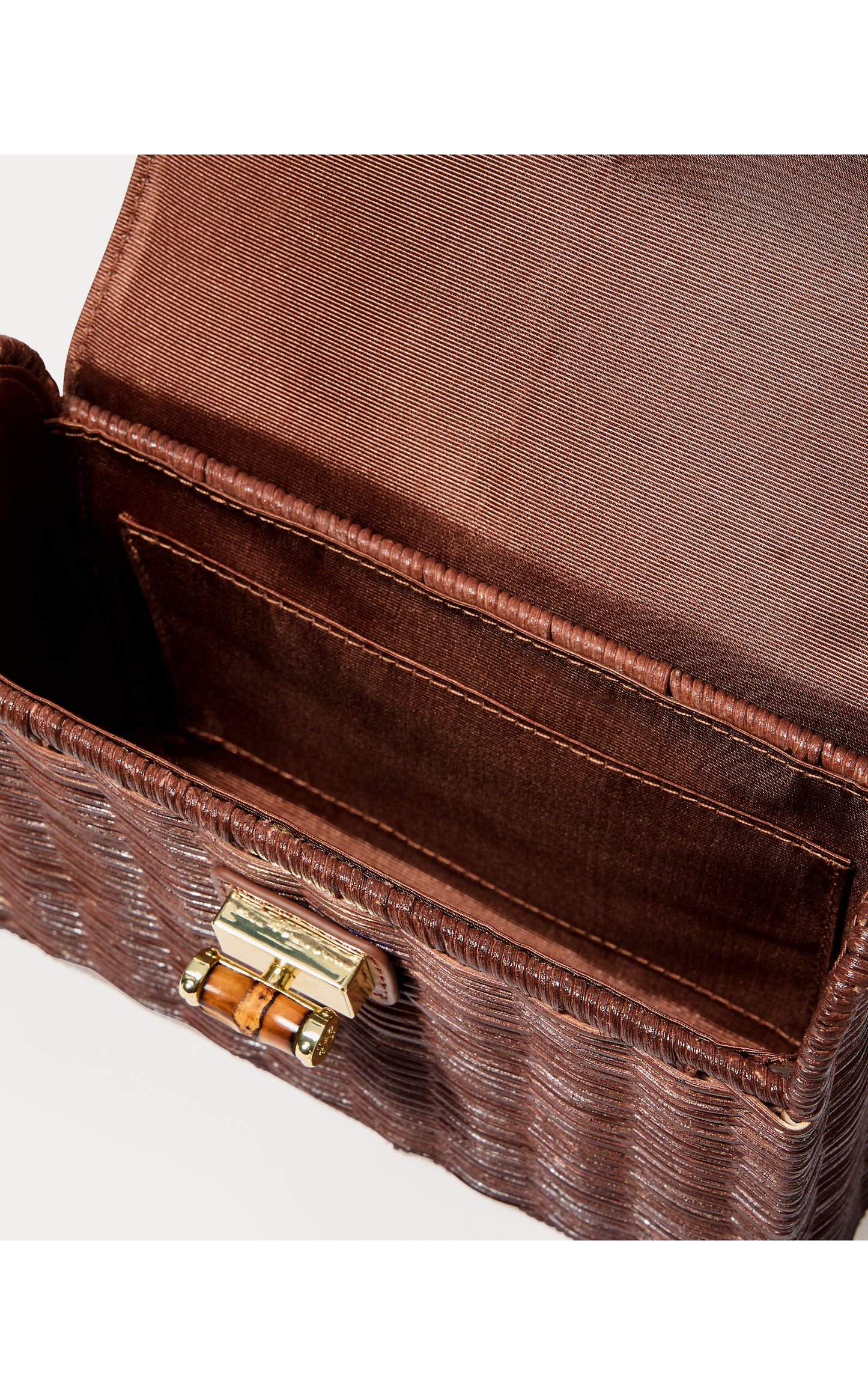 Maura Wicker Top Handle Purse Brown