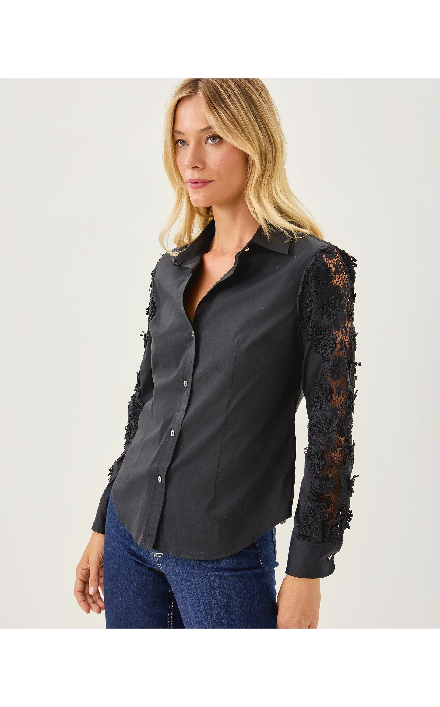 The Lilly Lace Shirt Noir