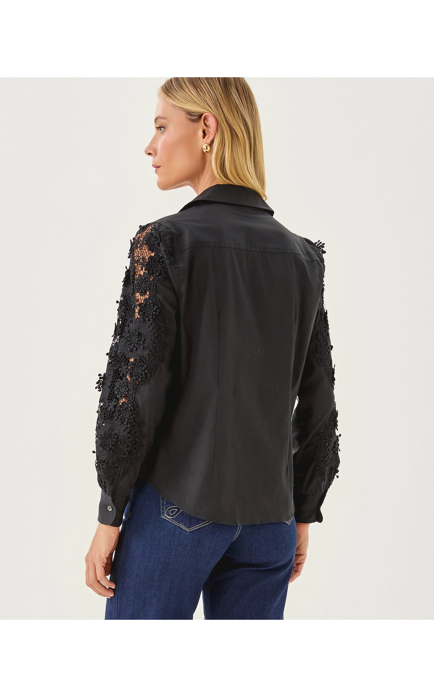 The Lilly Lace Shirt Noir