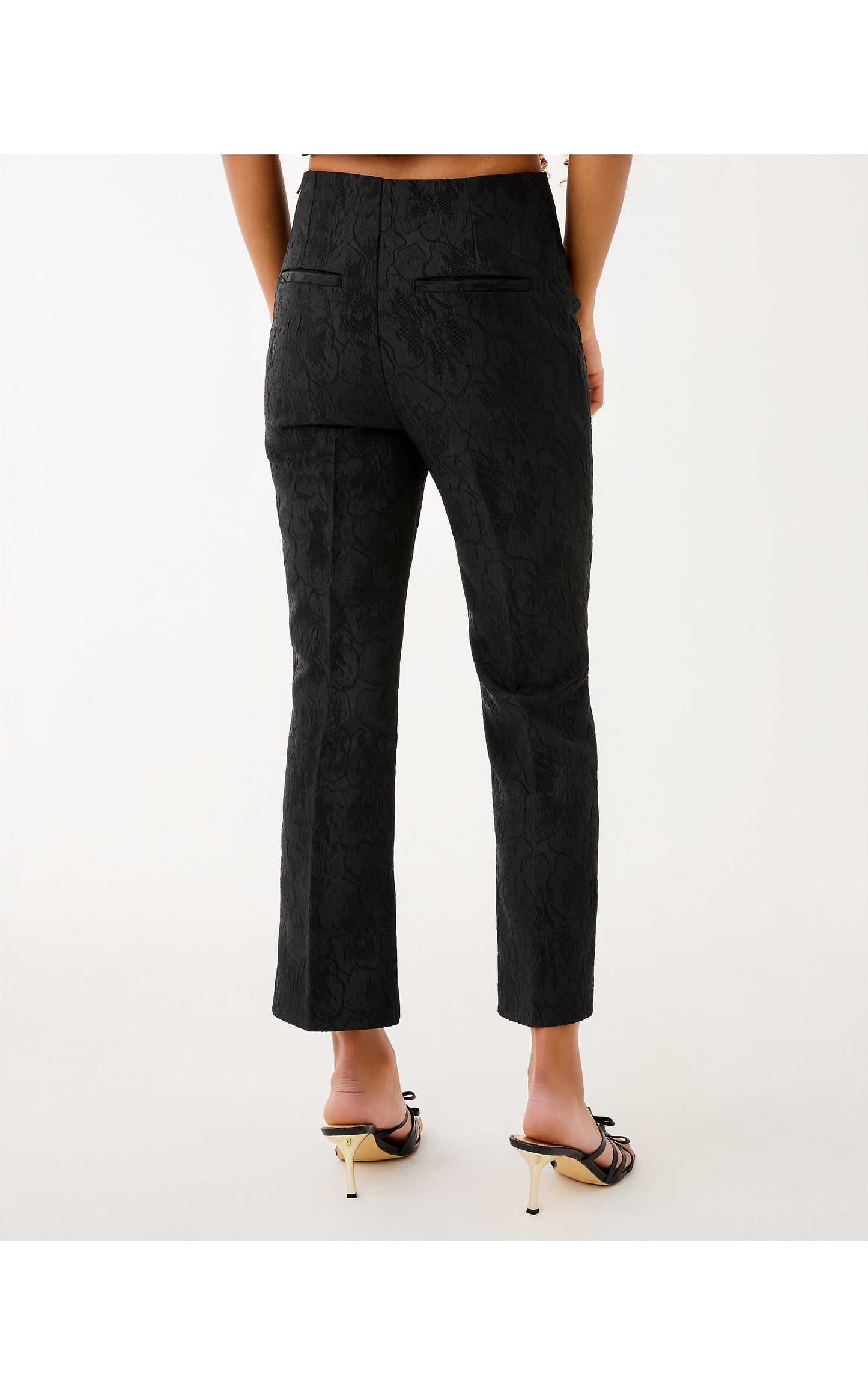 Jarrae High Rise Crop Flare Pant Noir