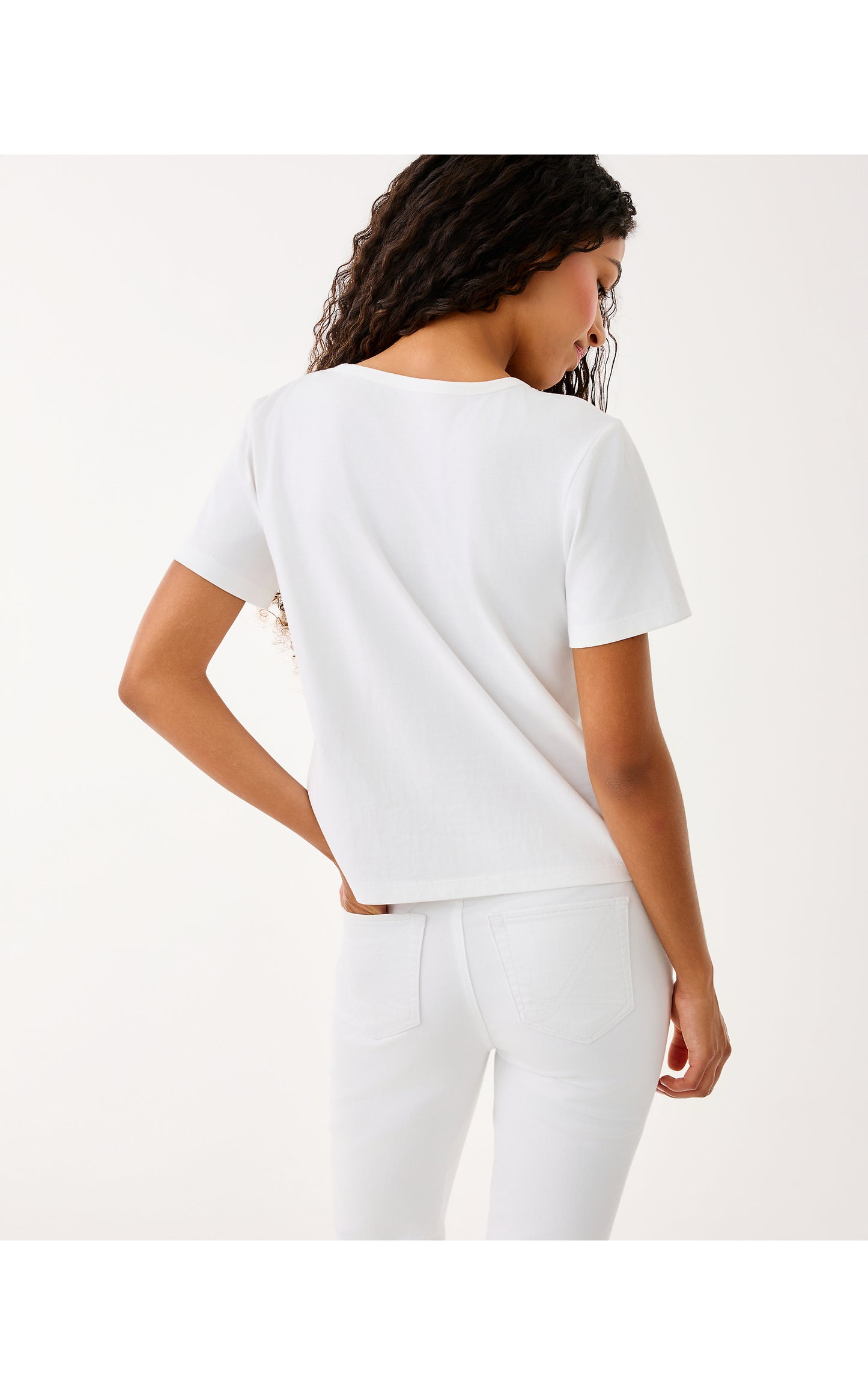 Clairmont Rhinestone Knit Top Resort White