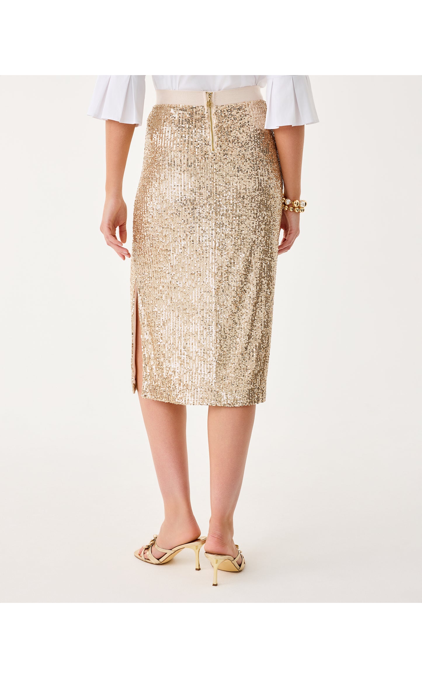 Kendrick Midi Skirt Gold Metallic