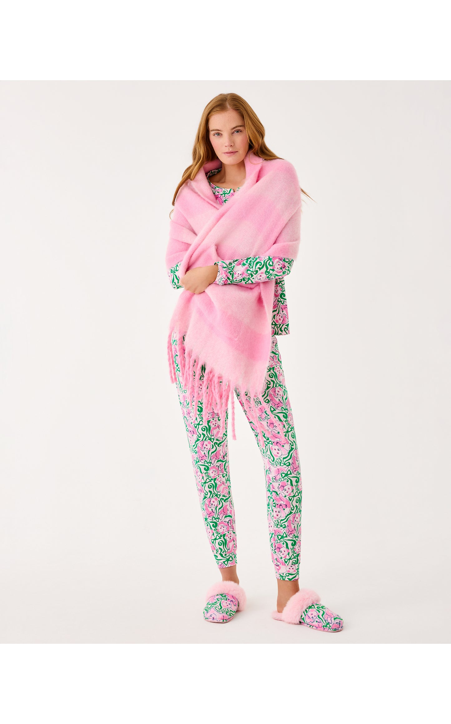 Camelia Fringe Wrap Pink Quartz