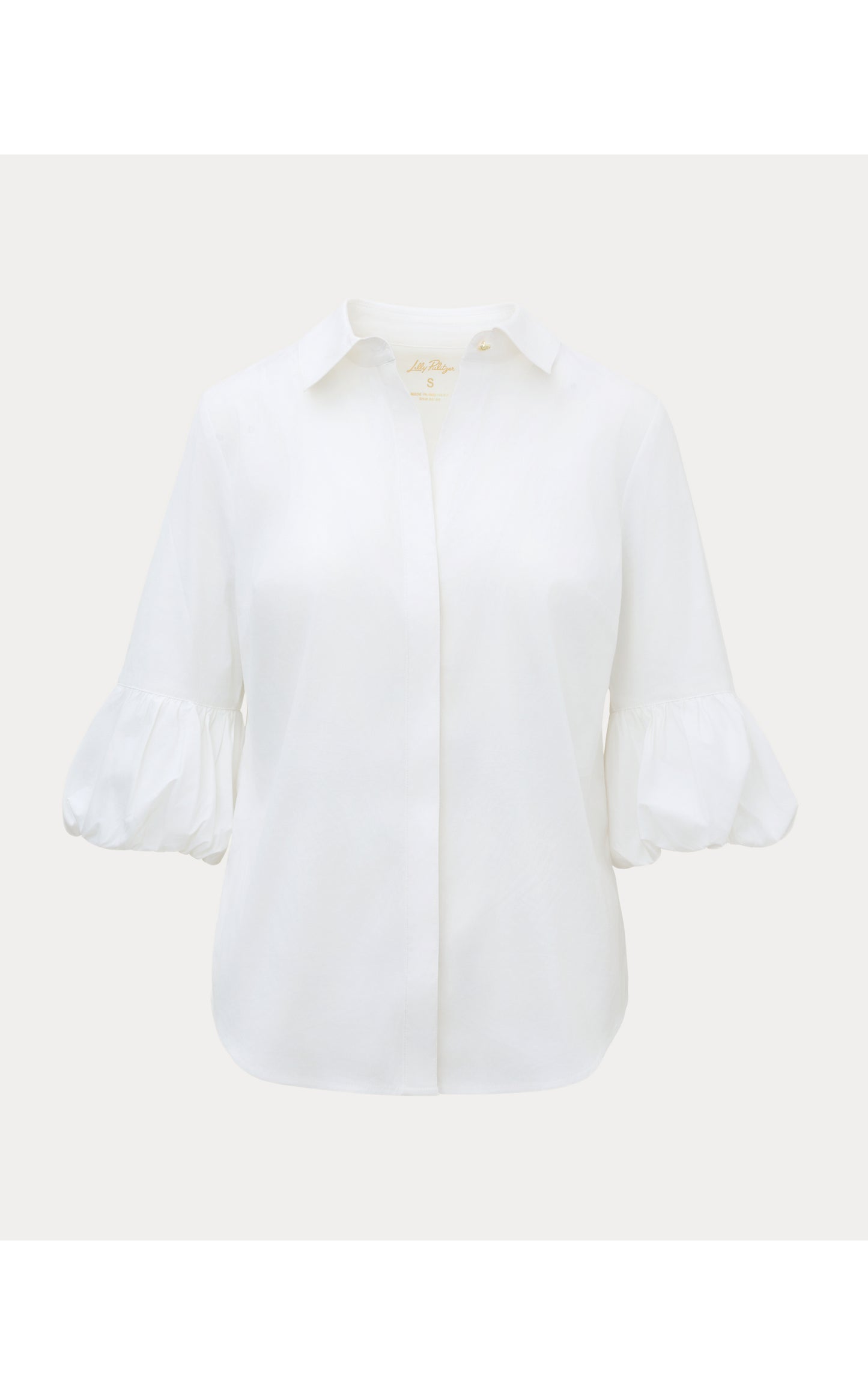 The Bubble Sleeve Lilly Shirt Resort White