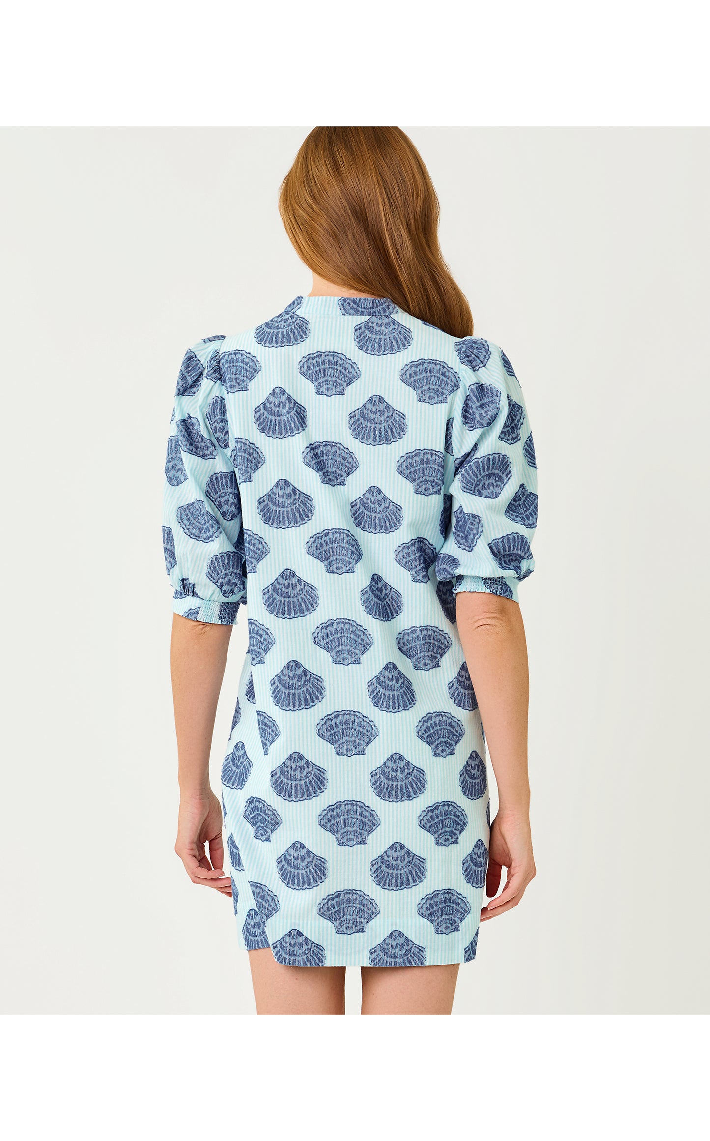Mialeigh Elbow Sleeve Dress Day Dream Blue Seashell