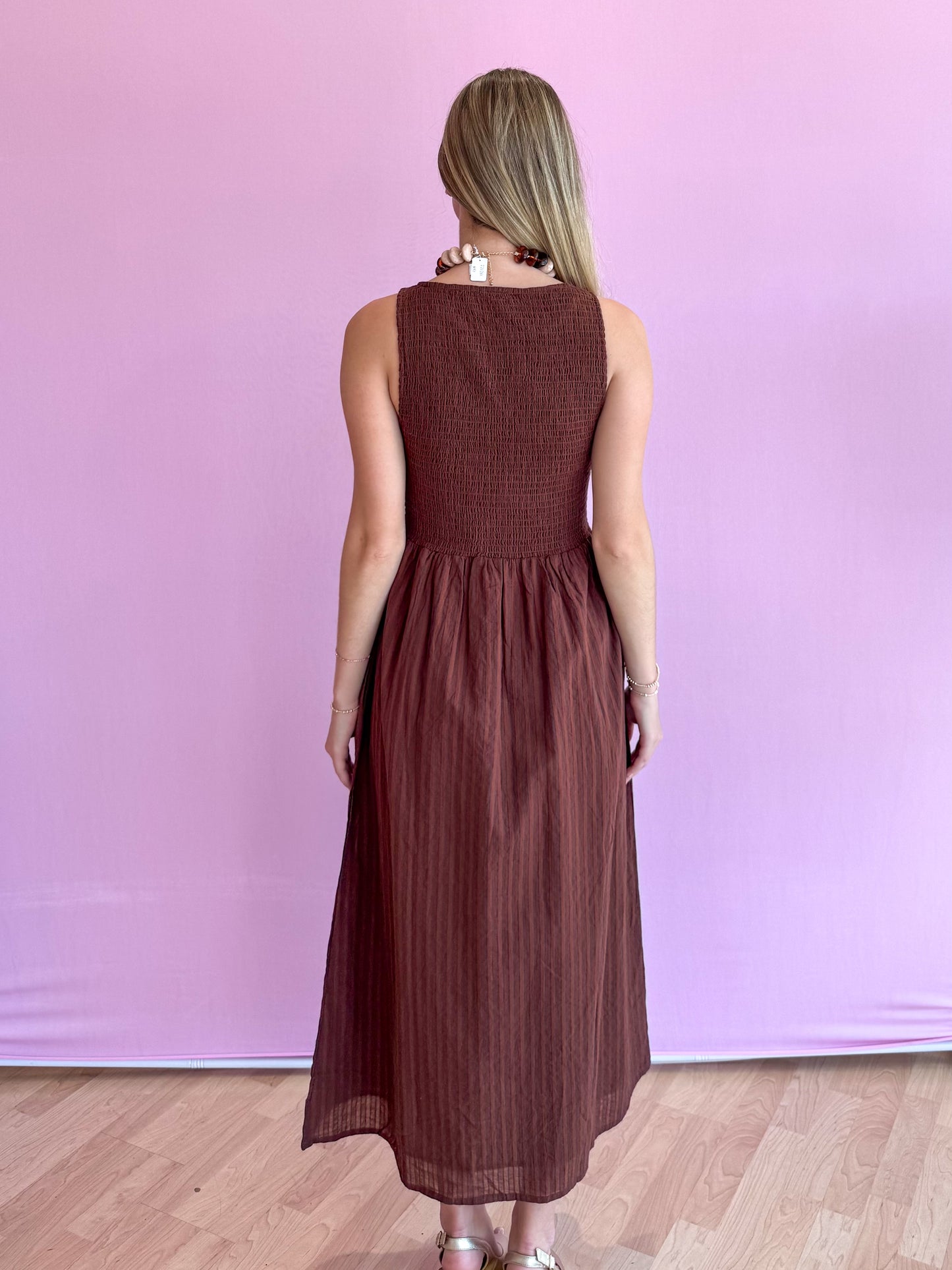Tatum Striped Smock Midi Dress