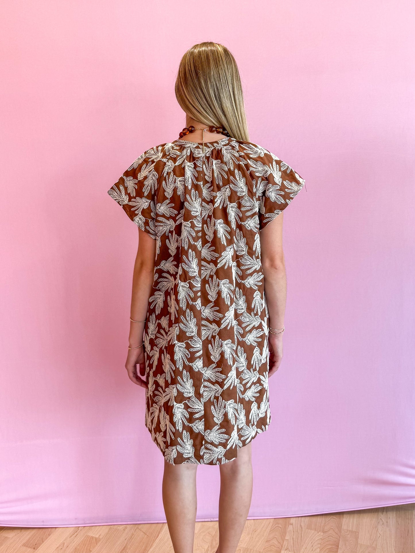 Brielle Embroidered Leaf Dress