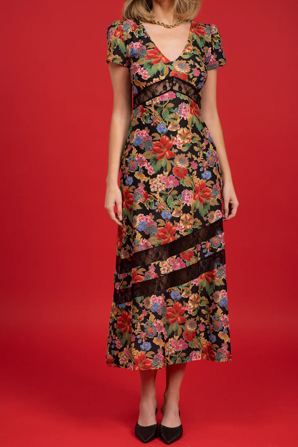Octavia Dress Midnight Petals