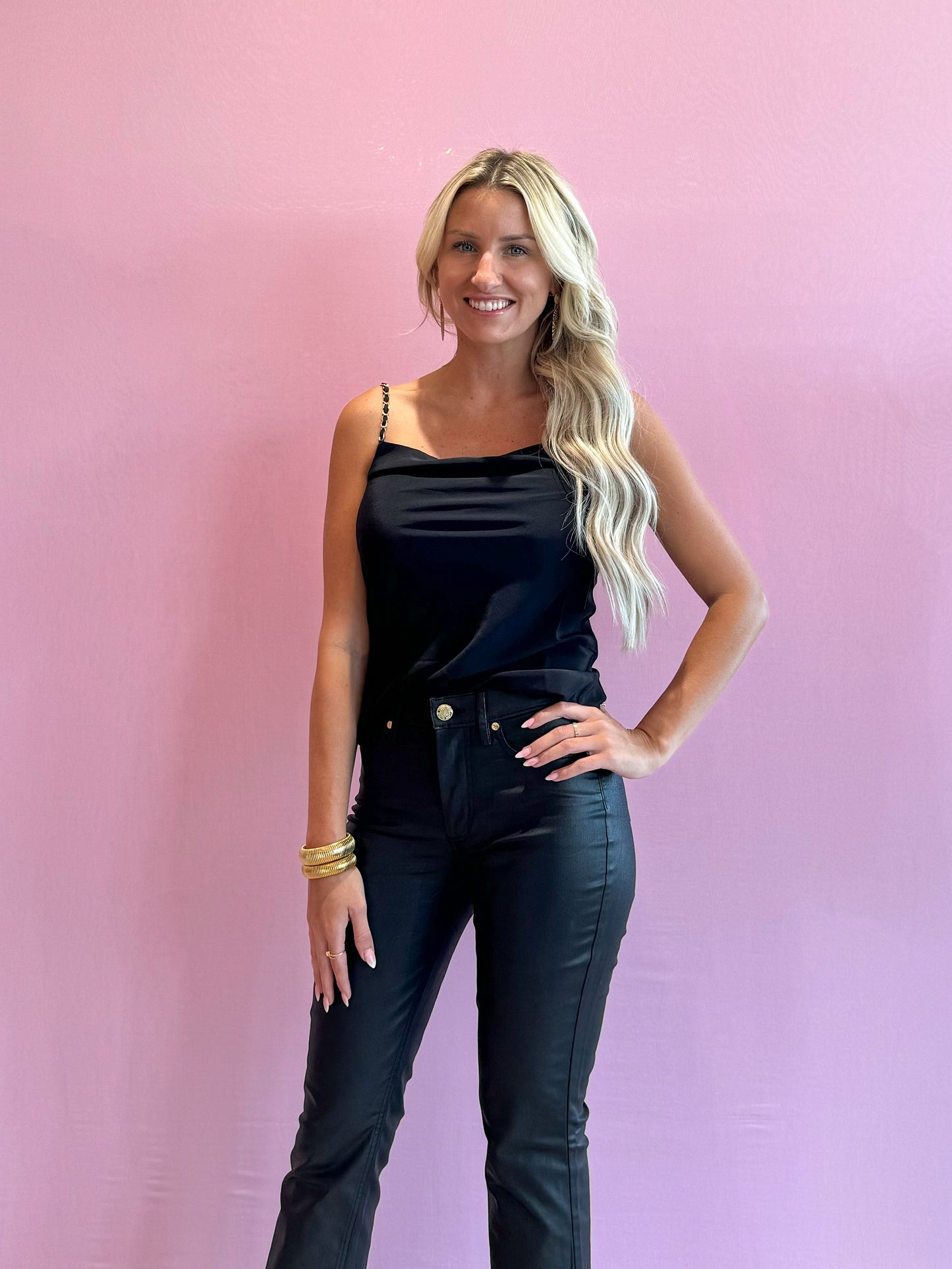 Axler Bias Silk Cami Noir