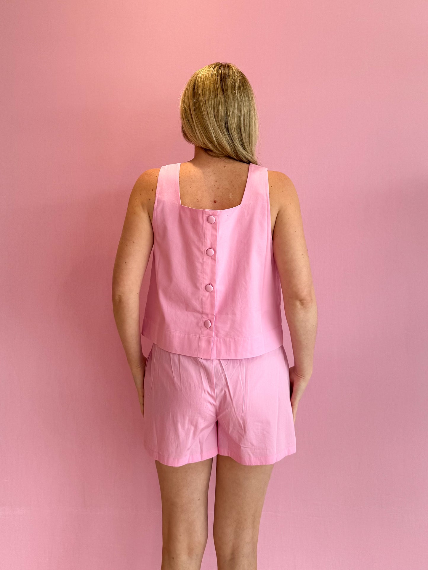 Brie Top Pink with Magenta Embroidery