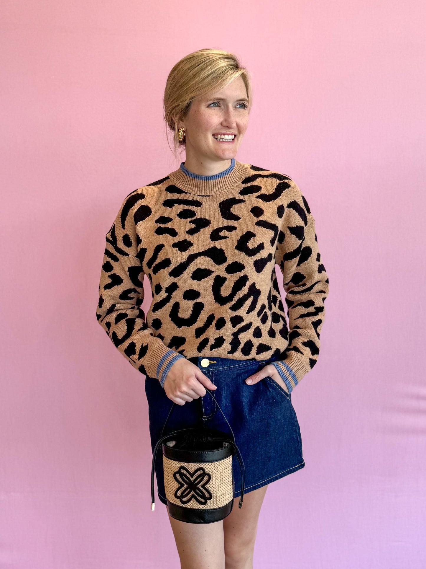 Bailey Cheetah Print Knit Sweater