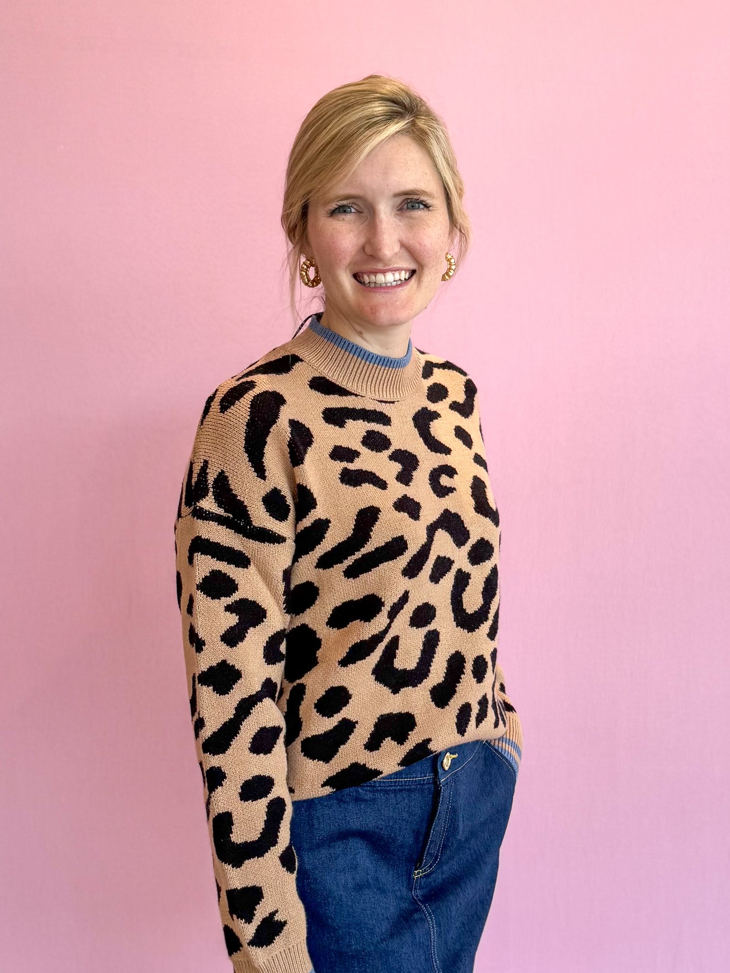 Bailey Cheetah Print Knit Sweater