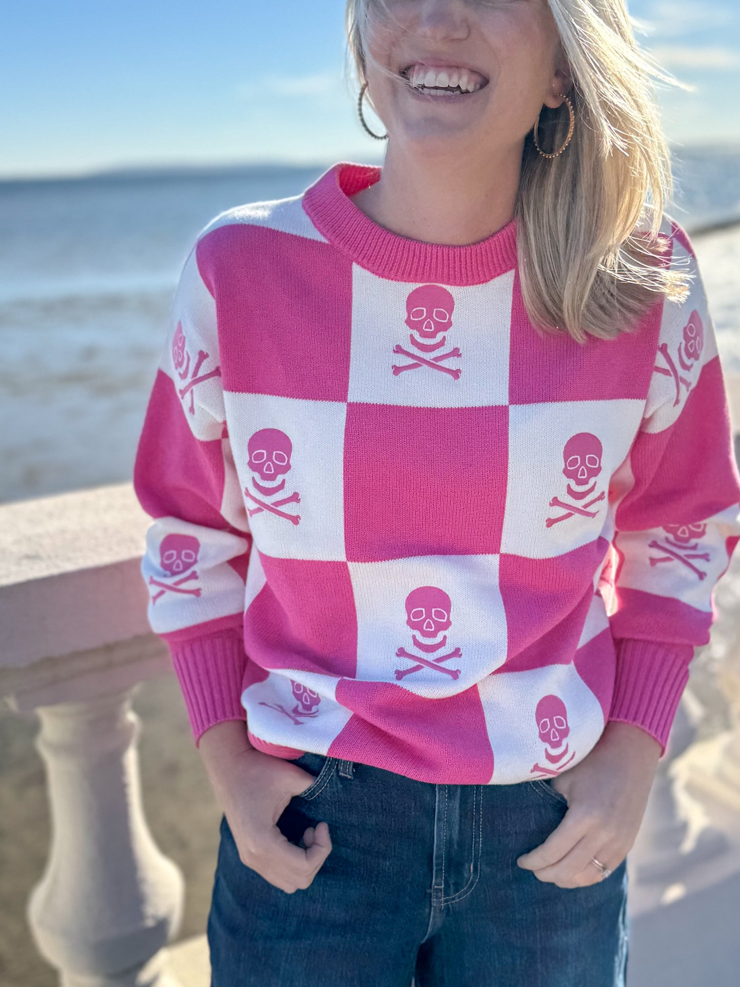 Checkered Skull Riley Crewneck