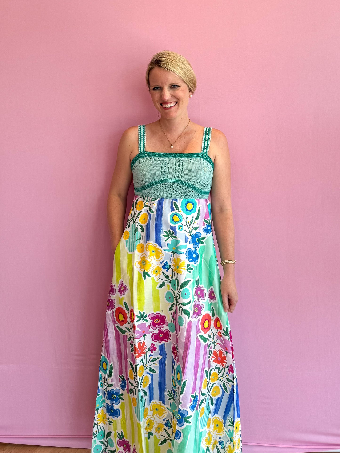 colorful summer maxi dress made by Alivia Clothing