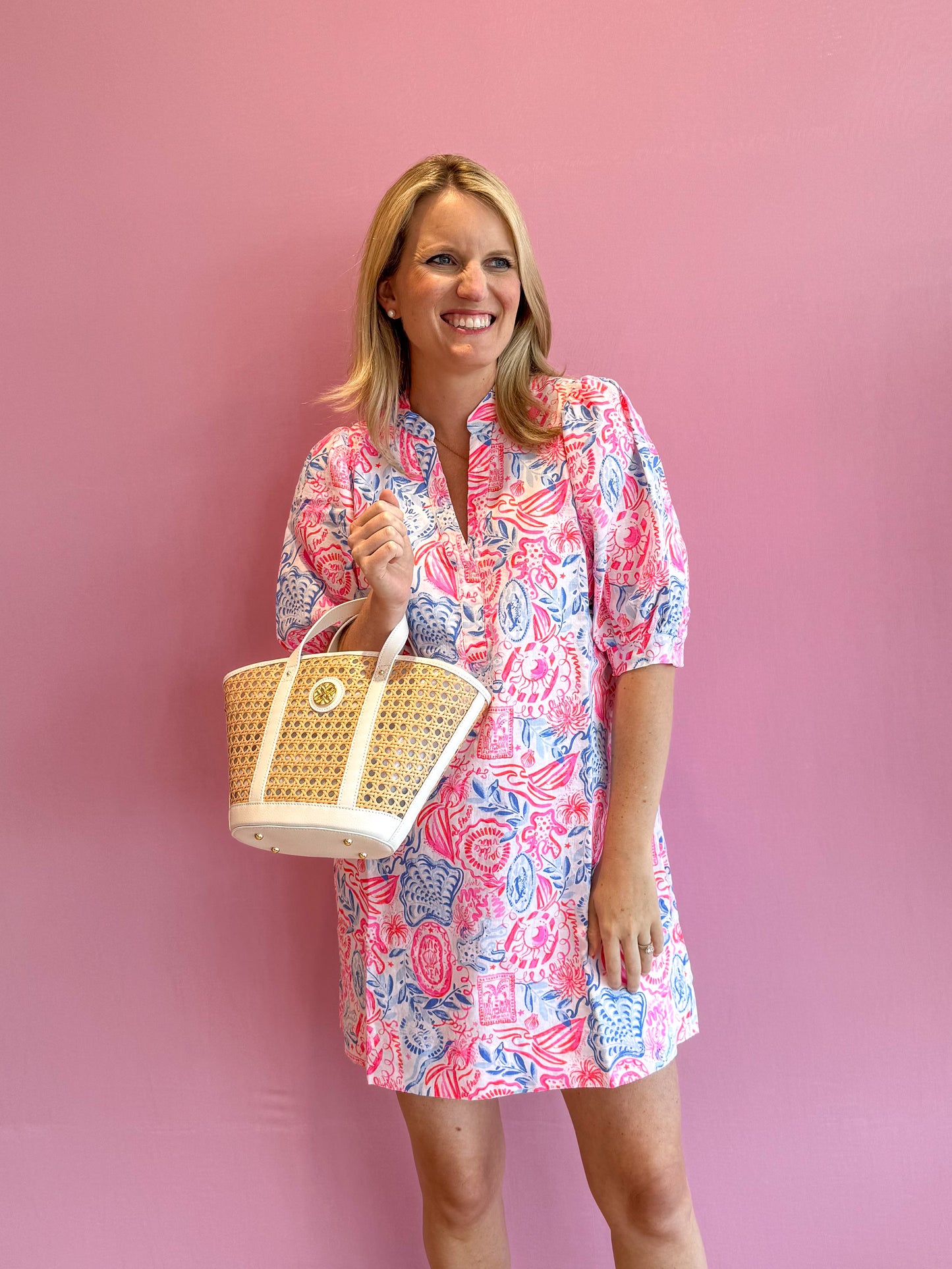 Mialeigh Elbow Sleeve Linen Dress Lil Sun Sea Sand