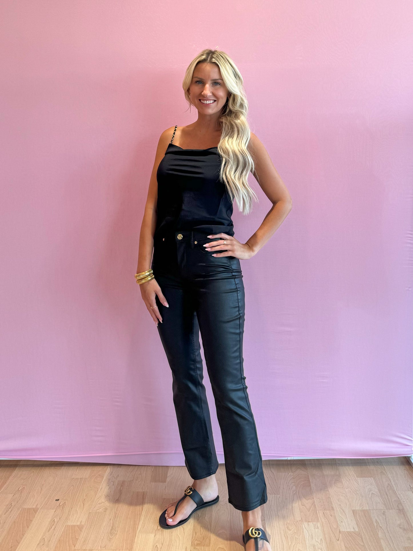 Axler Bias Silk Cami Noir