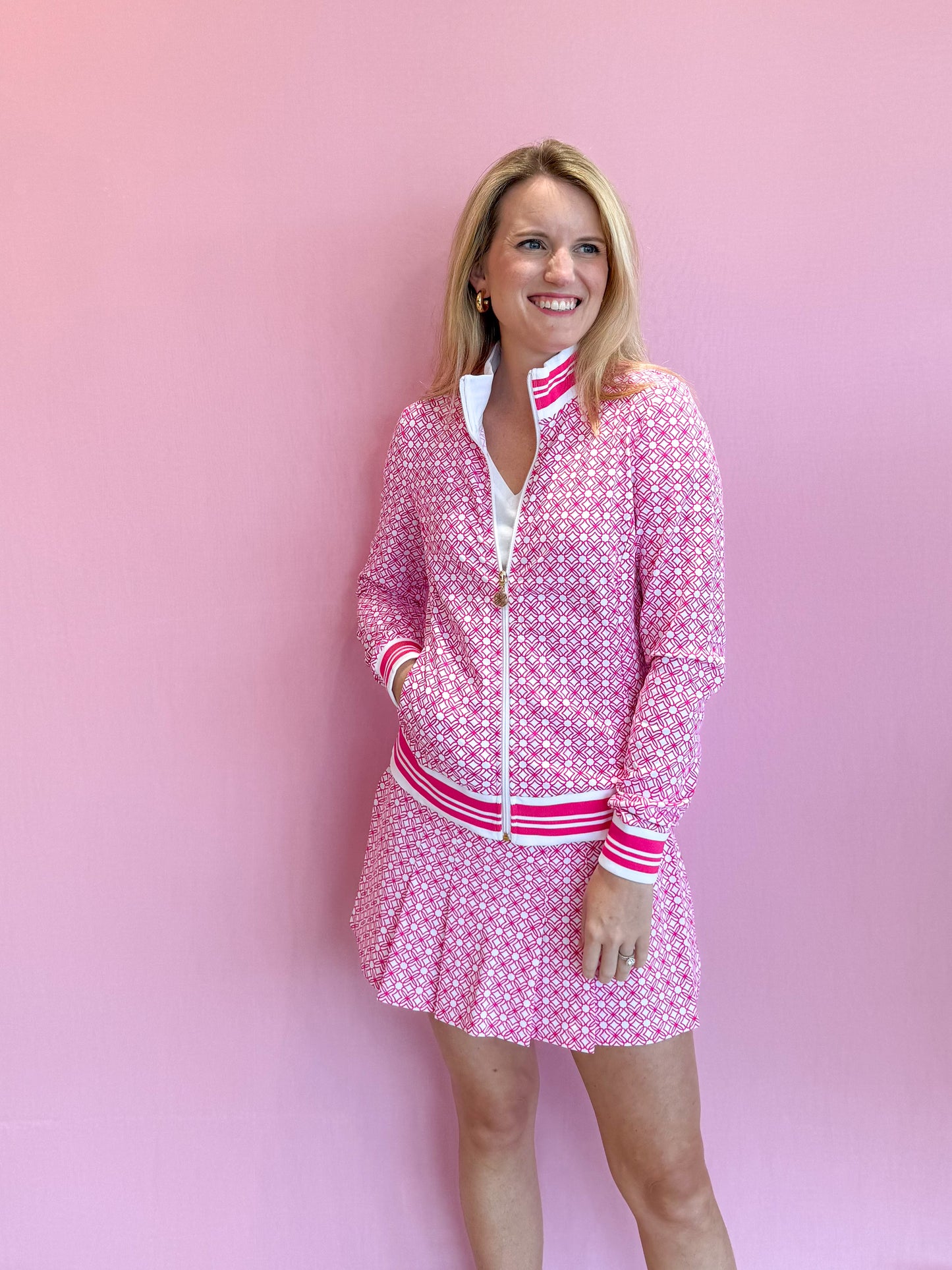 Regate Jacket UPF 50+ Passion Fruit Pink Butterfly Pattern