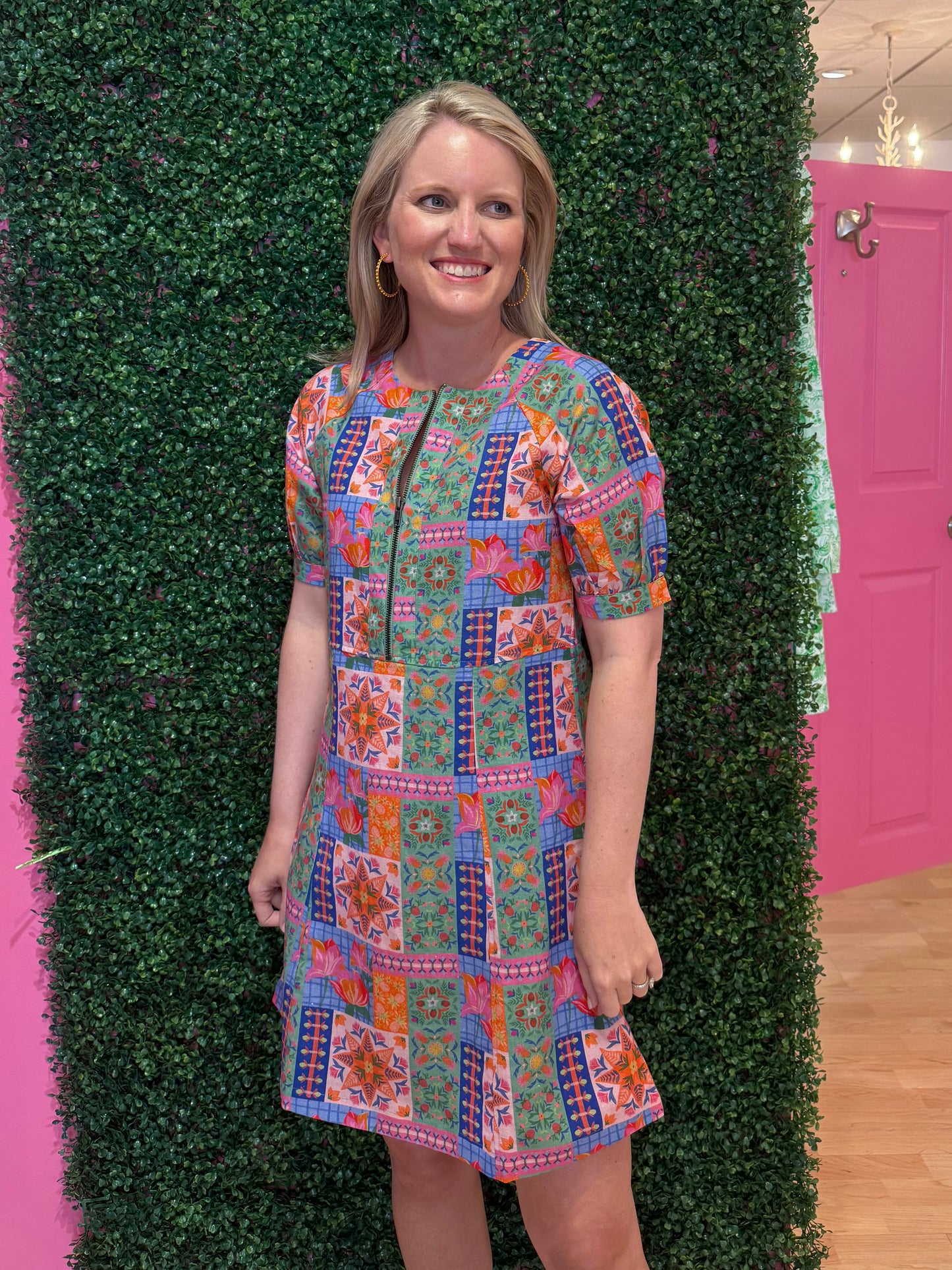 Lilah Mini Dress Floral Quilt