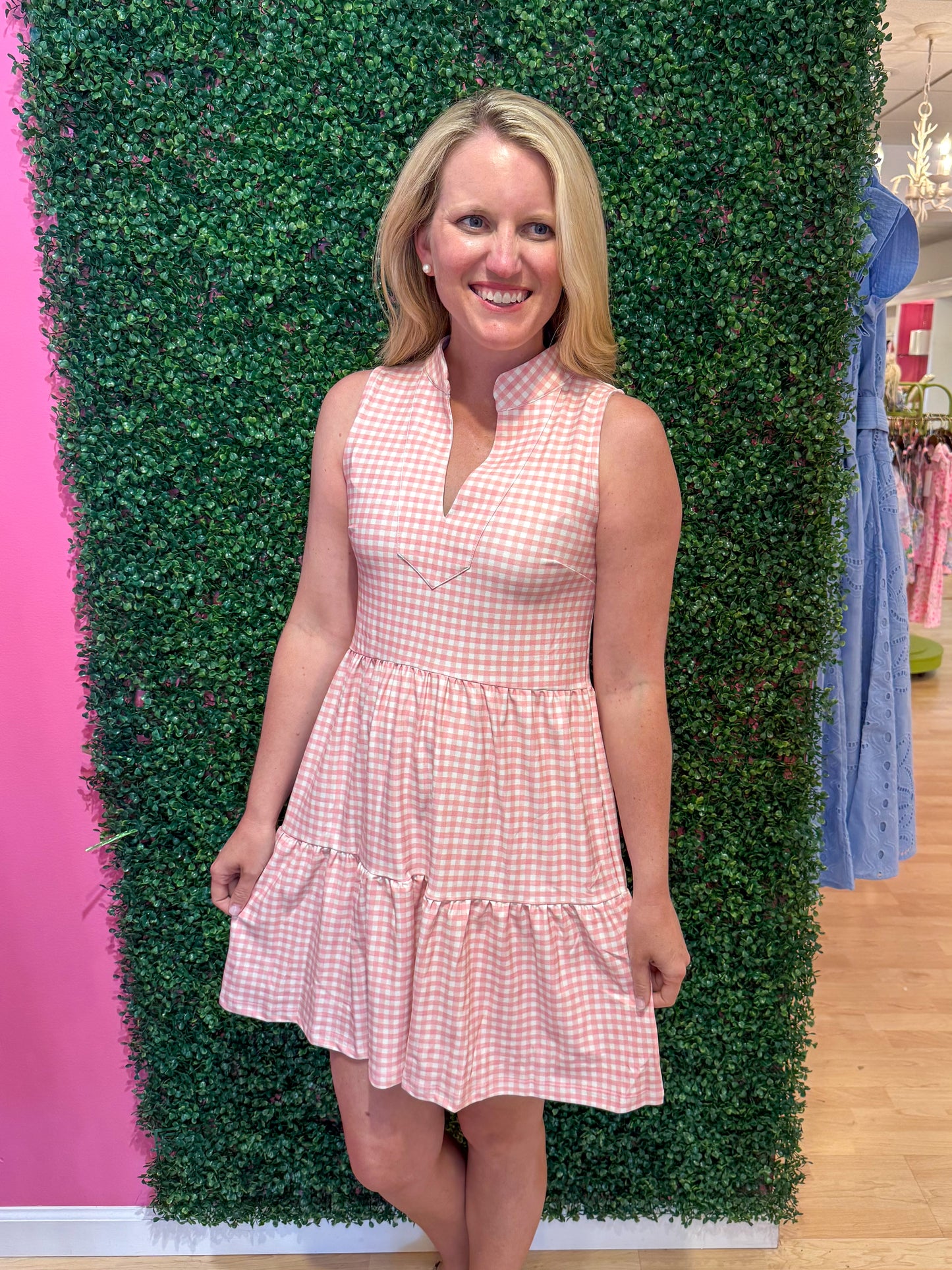 Tatum Dress Pink Gingham