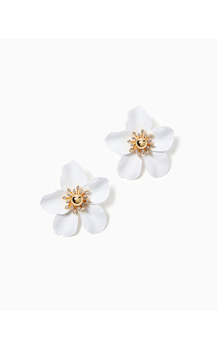 Oversized Orchid Earring Resort White