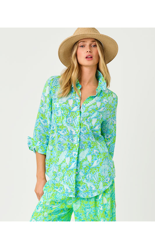 Sea View Button Down Throw Me a Line