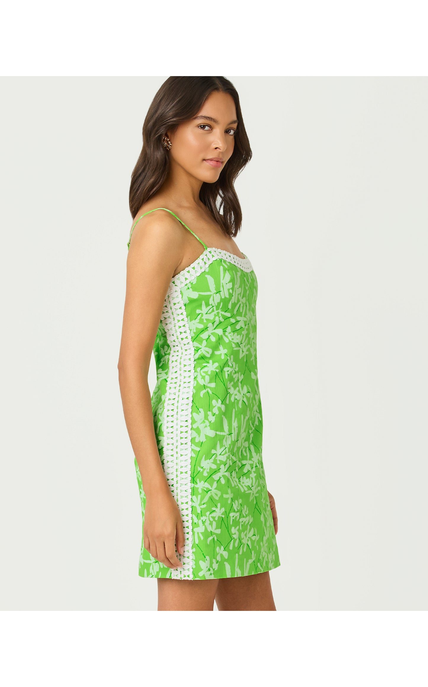 Shelli Stretch Dress Crocodile Green Liza Overprint