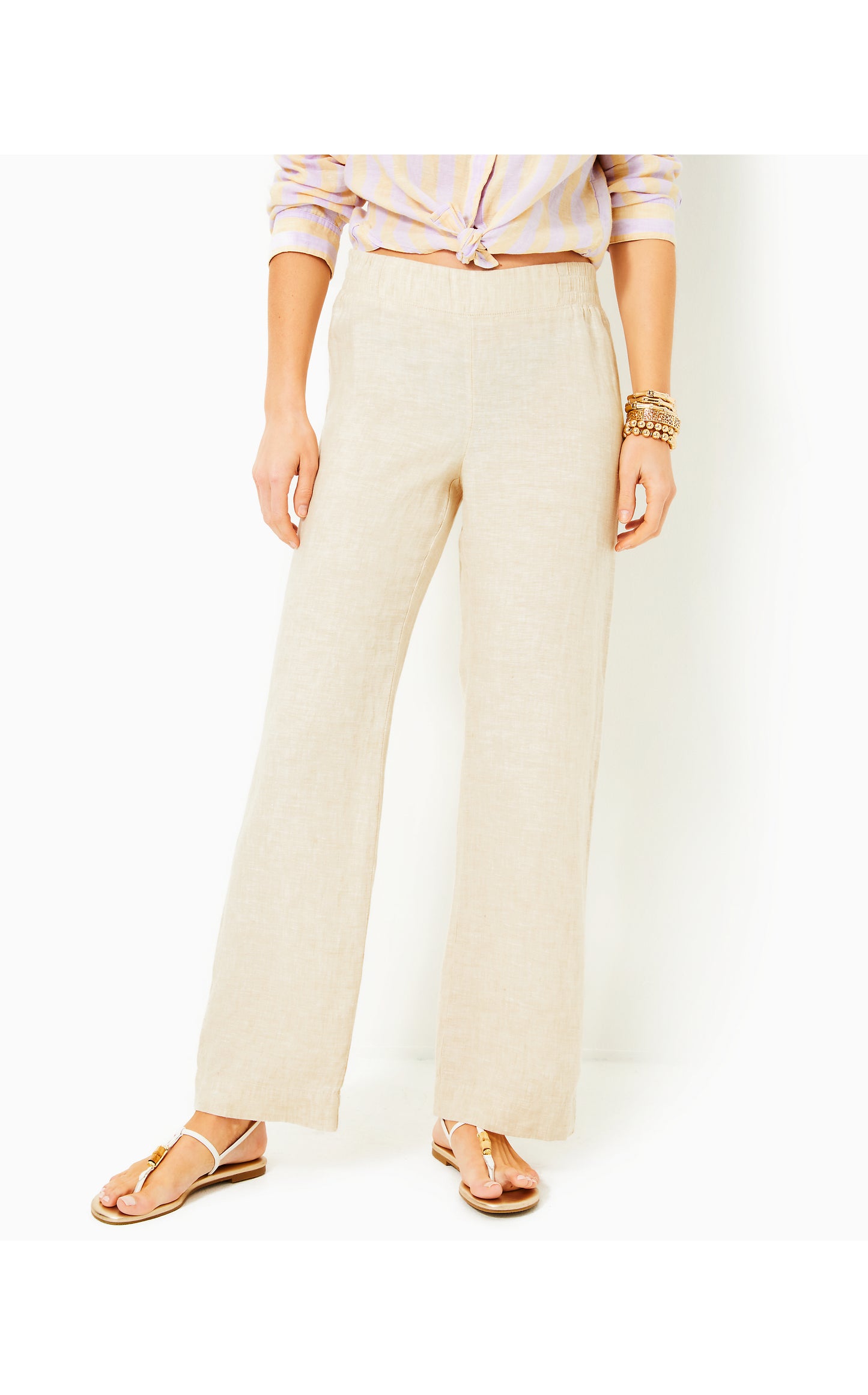 Deri Linen Palazzo Pants Sand Bar