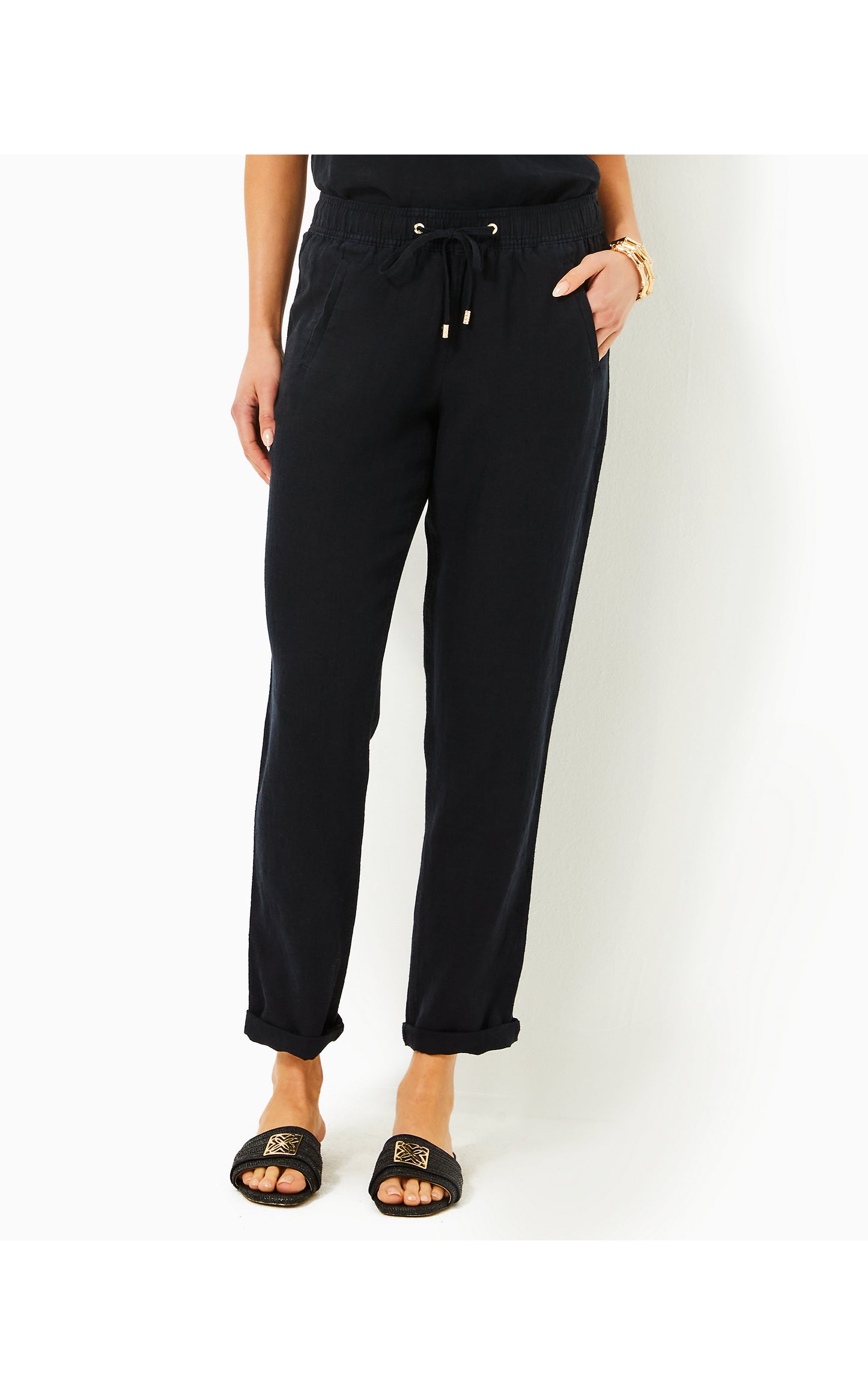 Taron Linen Pant Noir