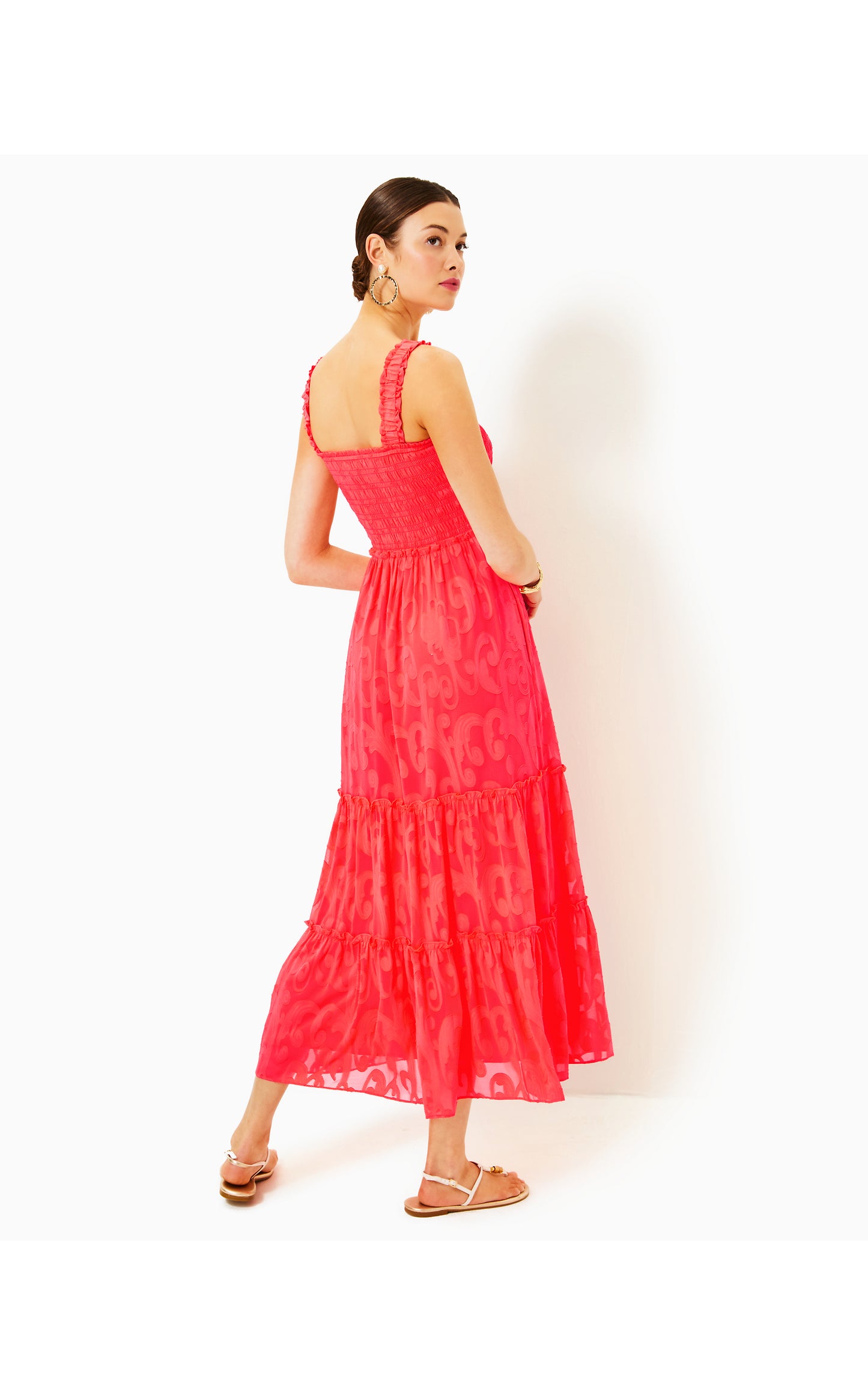 Hadly Smocked Dress Mizner Red