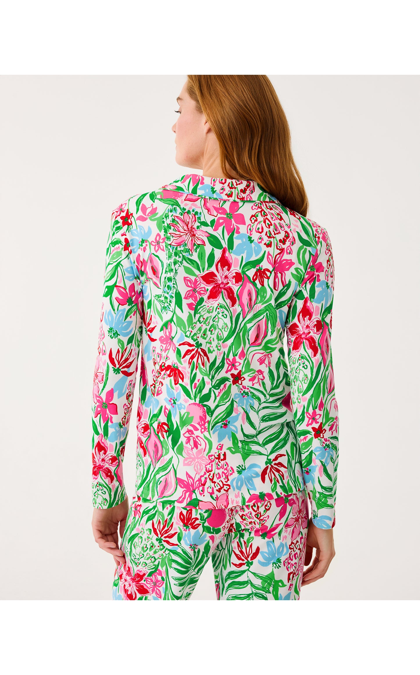 PJ Knit Long Sleeve Button-Up Top Glowing Gardens