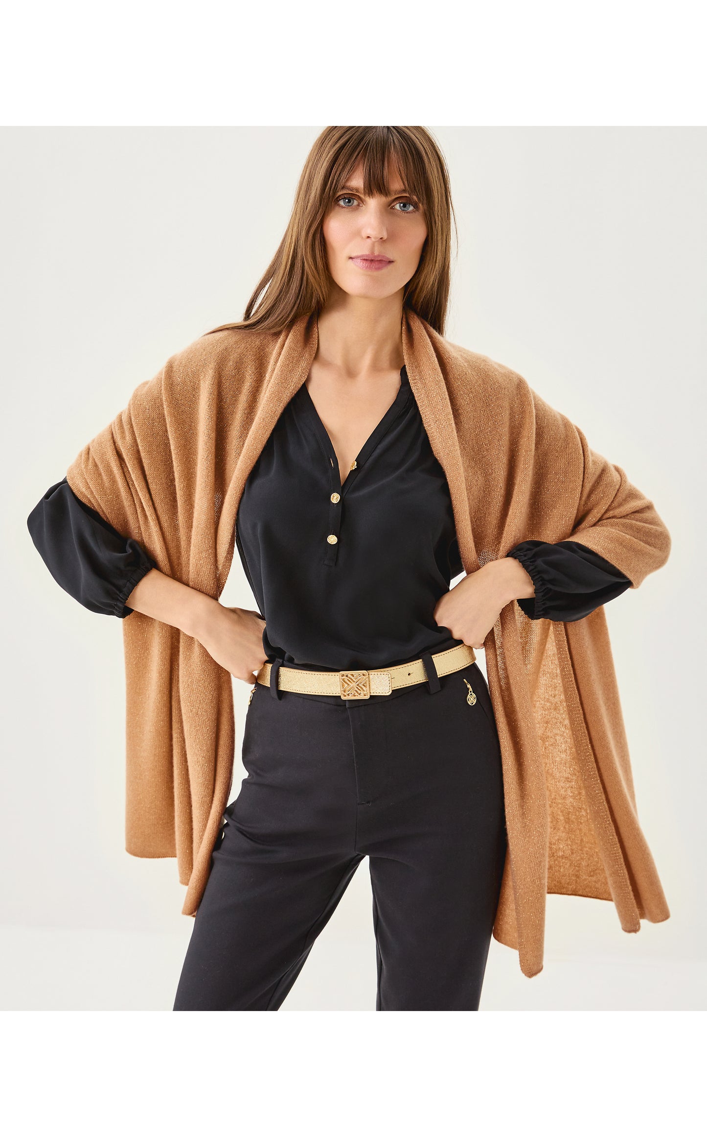 Lanelle Cashmere Wrap Heathered Rattan
