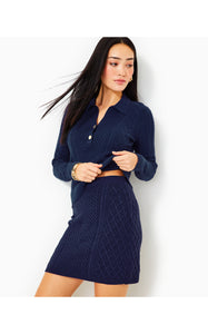 Lizona Cabled Sweater Skirt Low Tide Navy