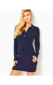 Lizona Cabled Sweater Low Tide Navy