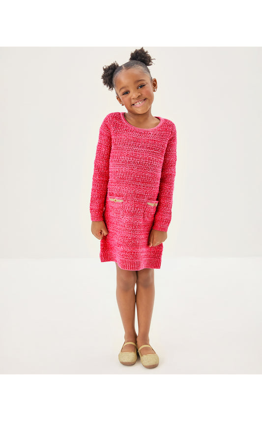 Lolo Sweater Dress Cherry Red Metallic