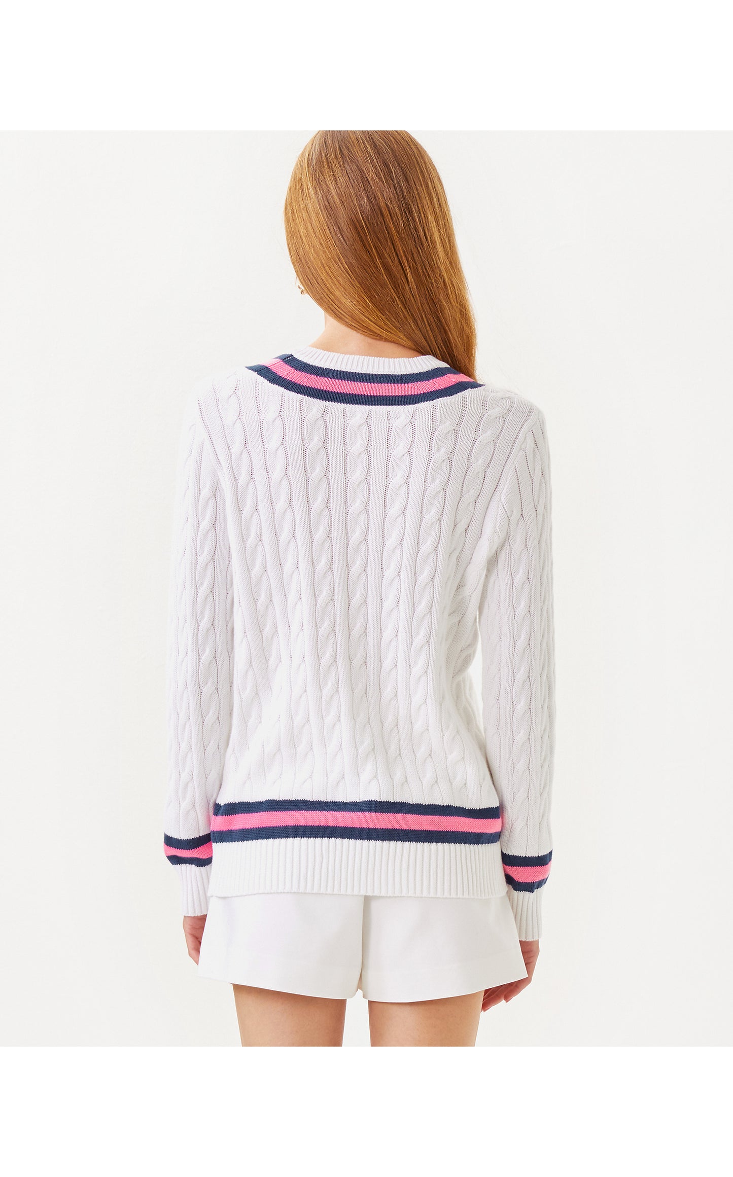 Brockton Sweater Resort White X Rousseau Pink