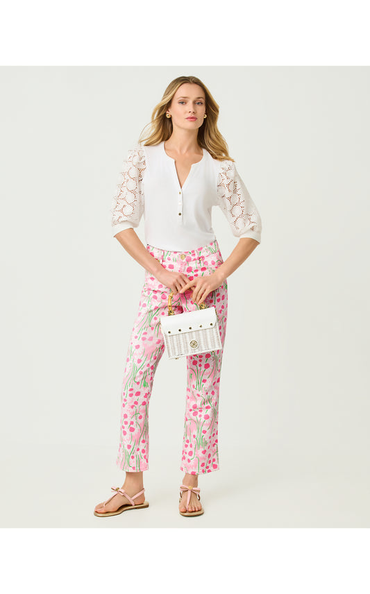 Annet High Rise Crop Flare Pant Sunny Daisies