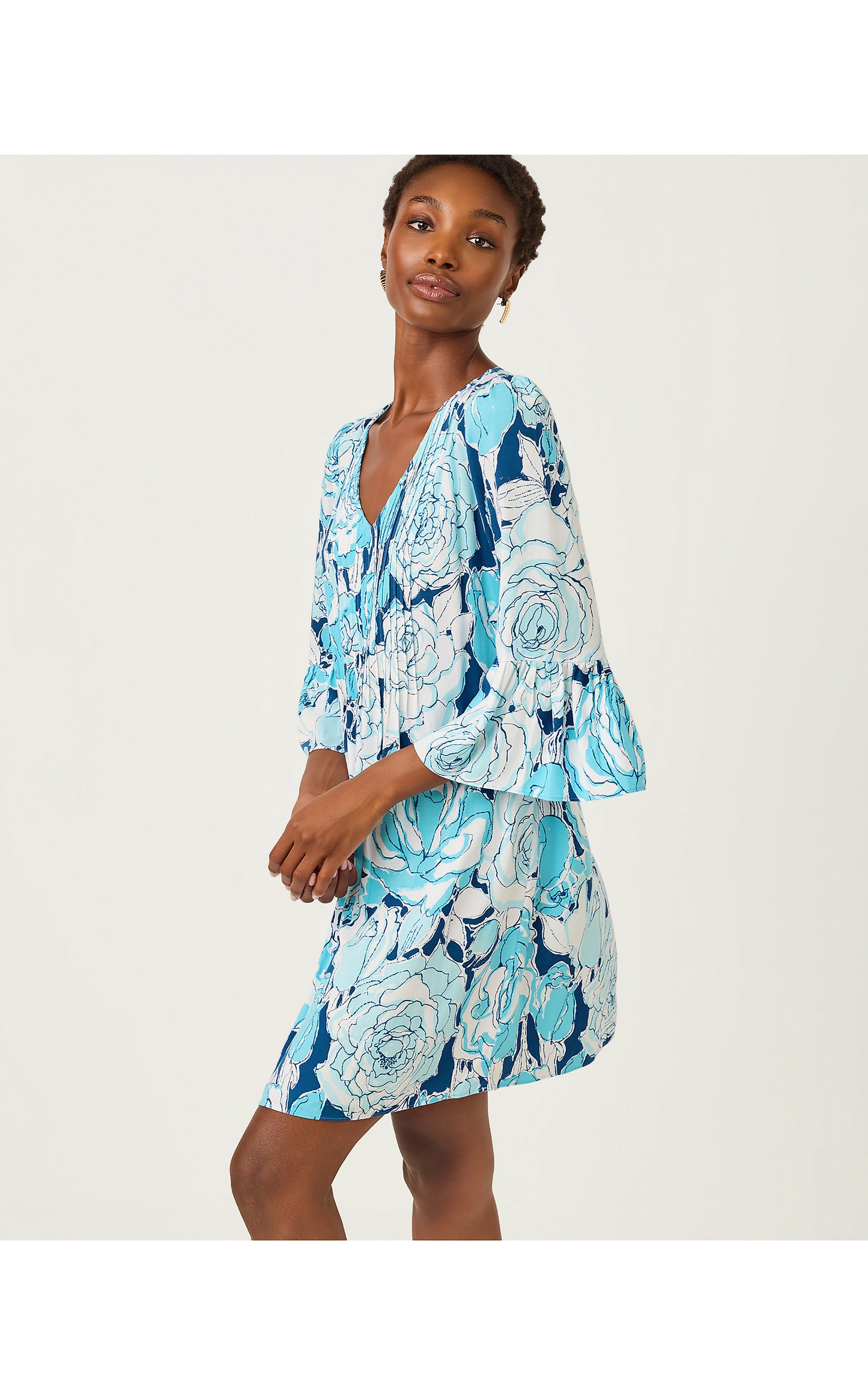 Danika 3/4 Sleeve Tunic Dress Rosanna