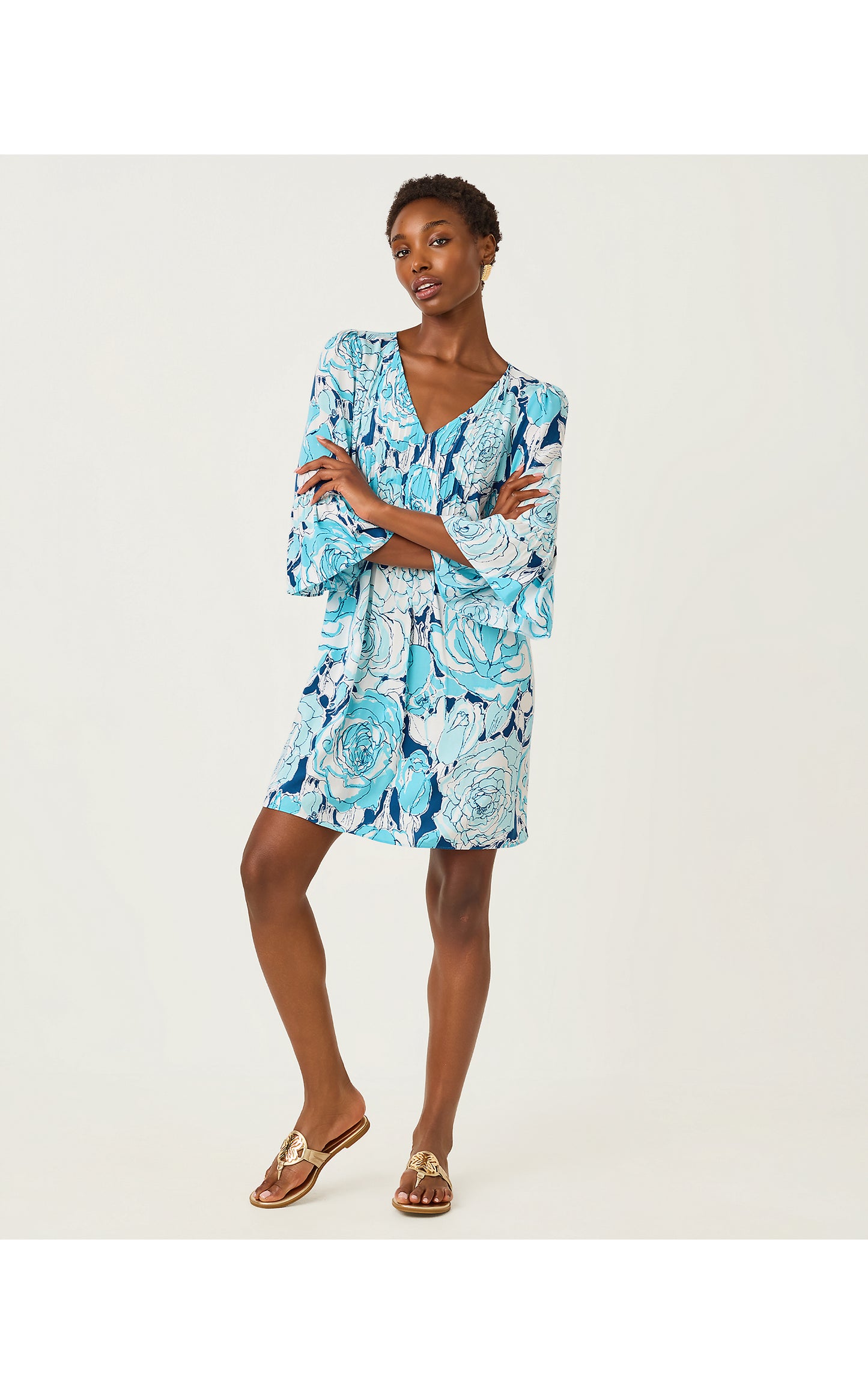 Danika 3/4 Sleeve Tunic Dress Rosanna